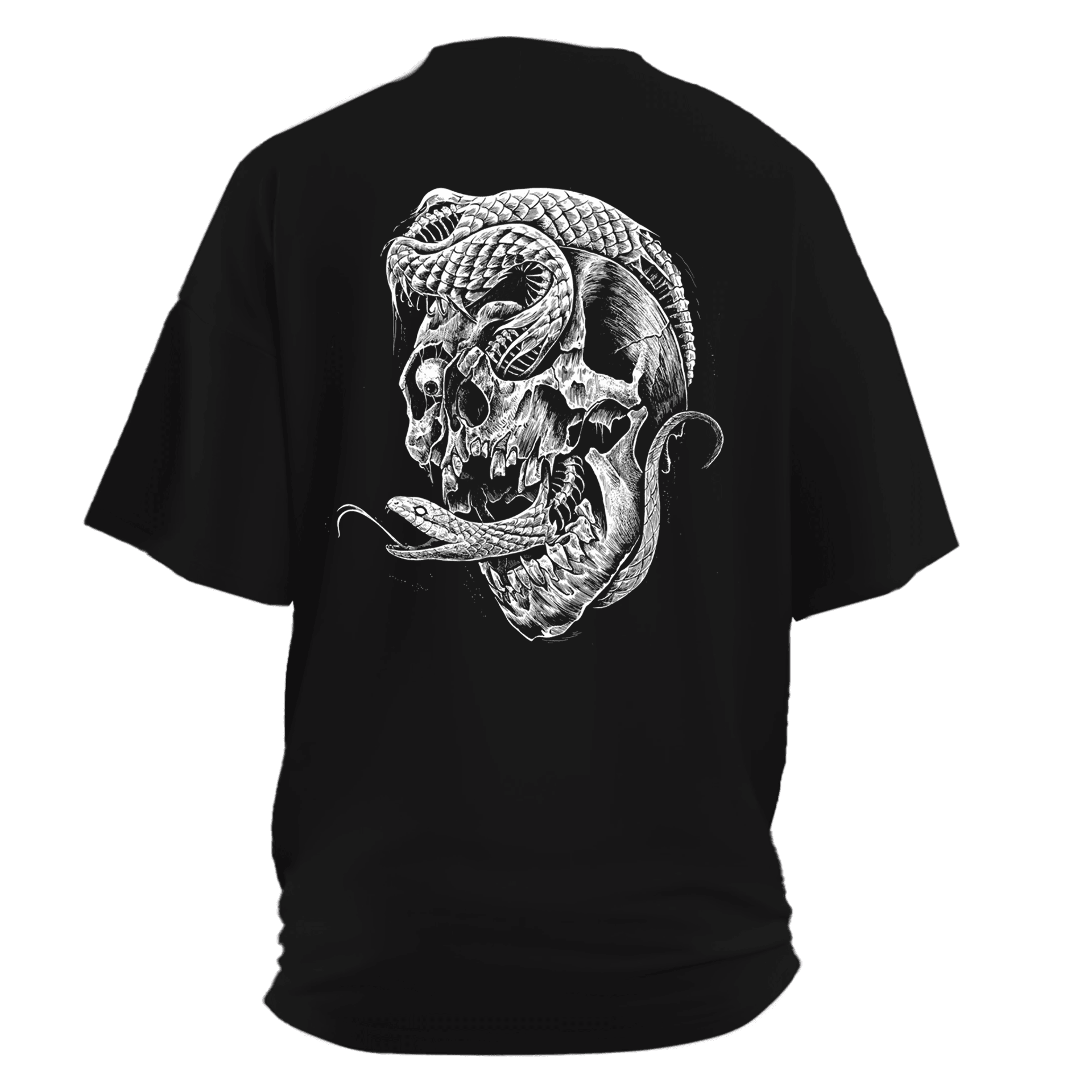 Snake Skull Gothic Series Ön ve Arka Baskılı (Unisex Tişört)