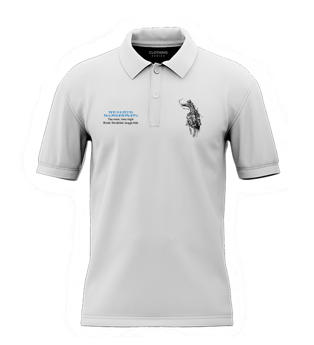 Taş Kırılır Tunç Erir Ama Türklük Ebedidir  Ön  Baskılı (Unisex Polo Yaka)