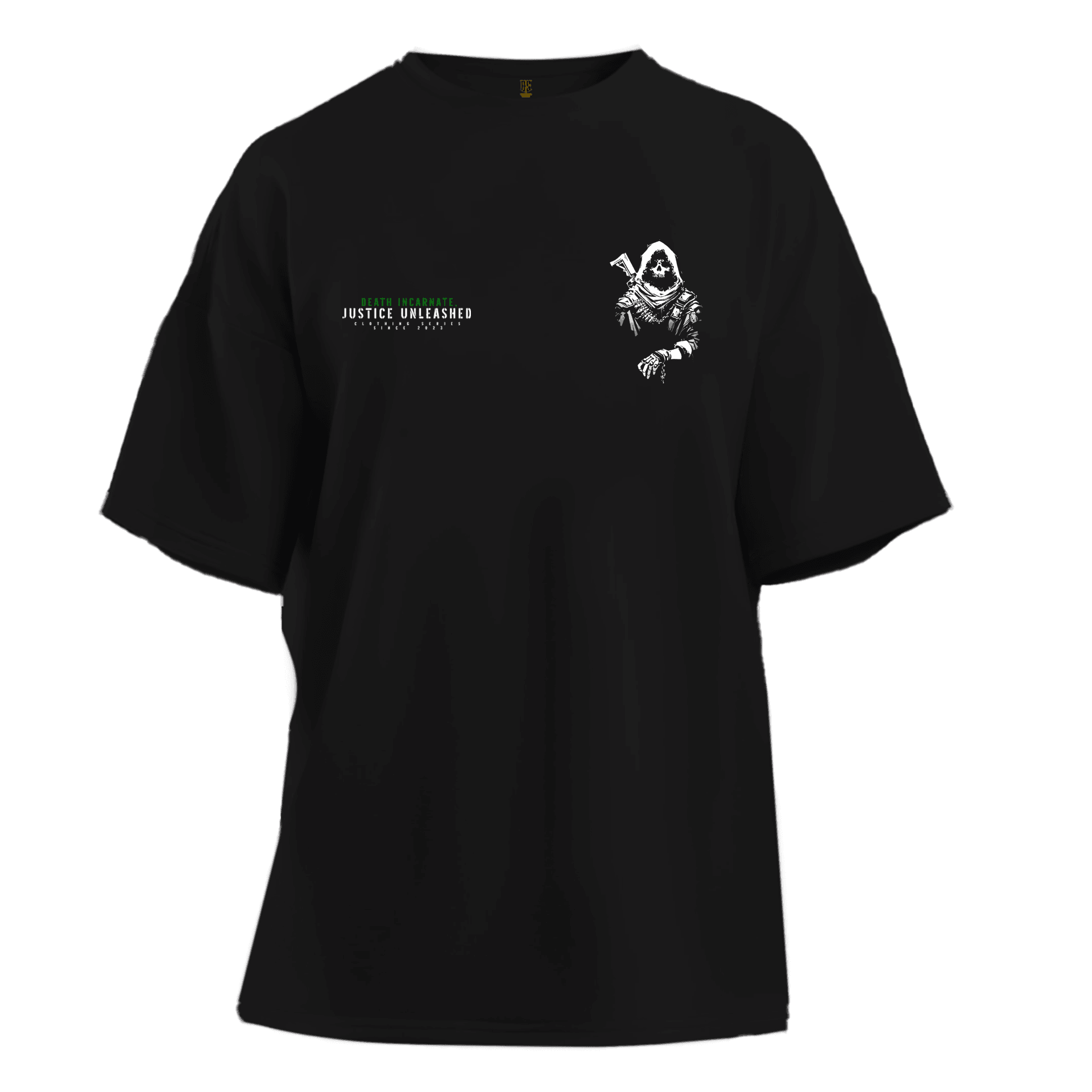  Death incarnate, justice unleashed Ön ve Arka Baskılı (Unisex Tişört)