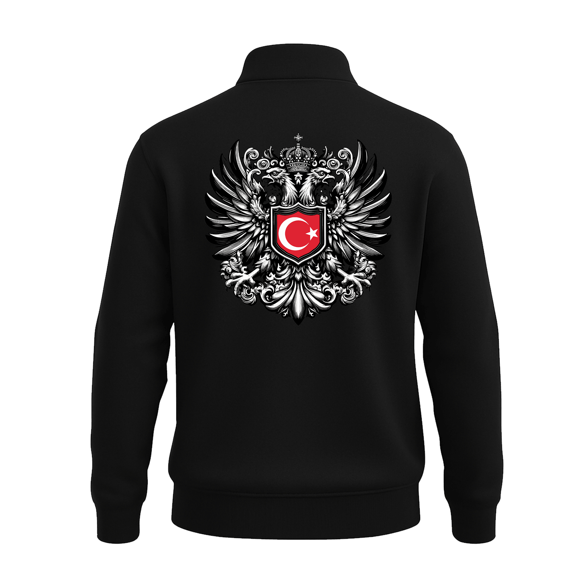 Asi Arma Ön Ve Arka  Baskılı (Unisex Yarım Fermuarlı Sweat)