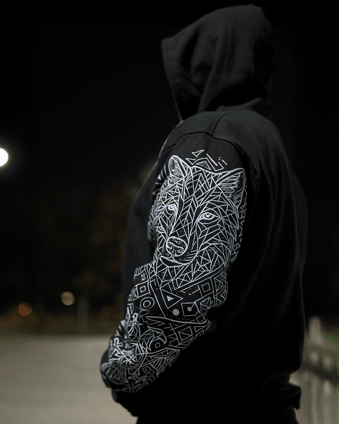 Türk Ön Nakışlı Kol Motifi   Baskılı (Unisex Kapüşonlu)