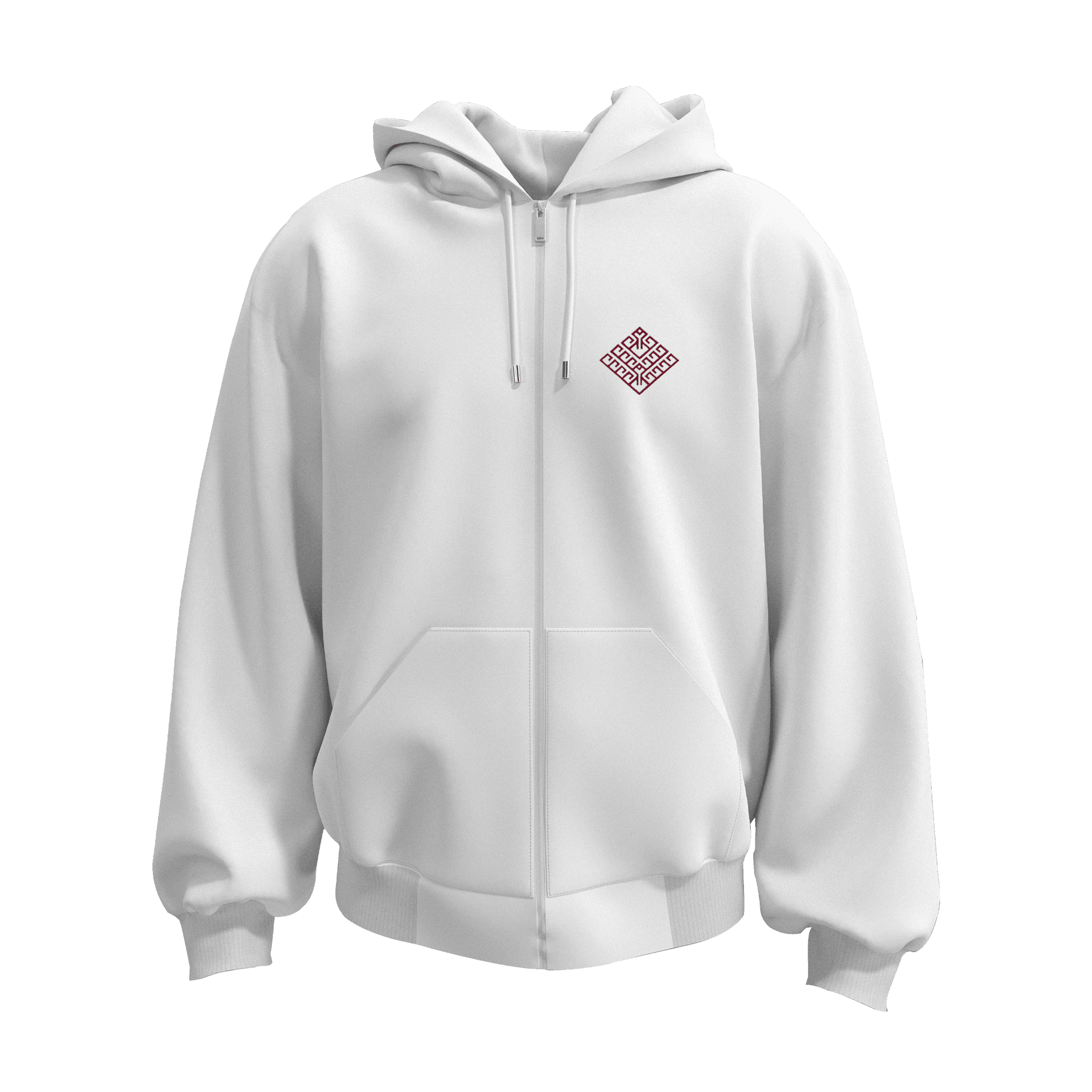 Ygdrasil III  Ön Nakışlı  Arka  Baskılı  Nordic Series (Unisex Fermuarlı Hoodie )