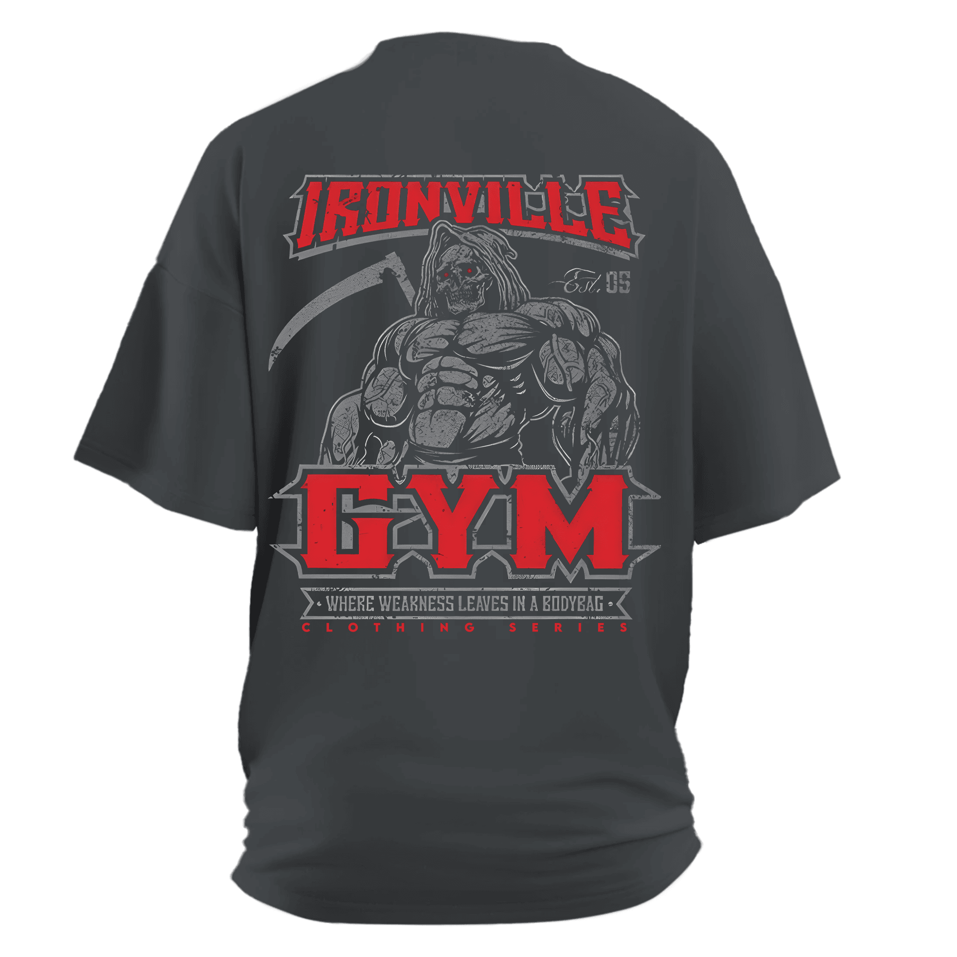 İronville Gym  Ön Ve Arka Baskılı Spor Series (Unisex Tişört )