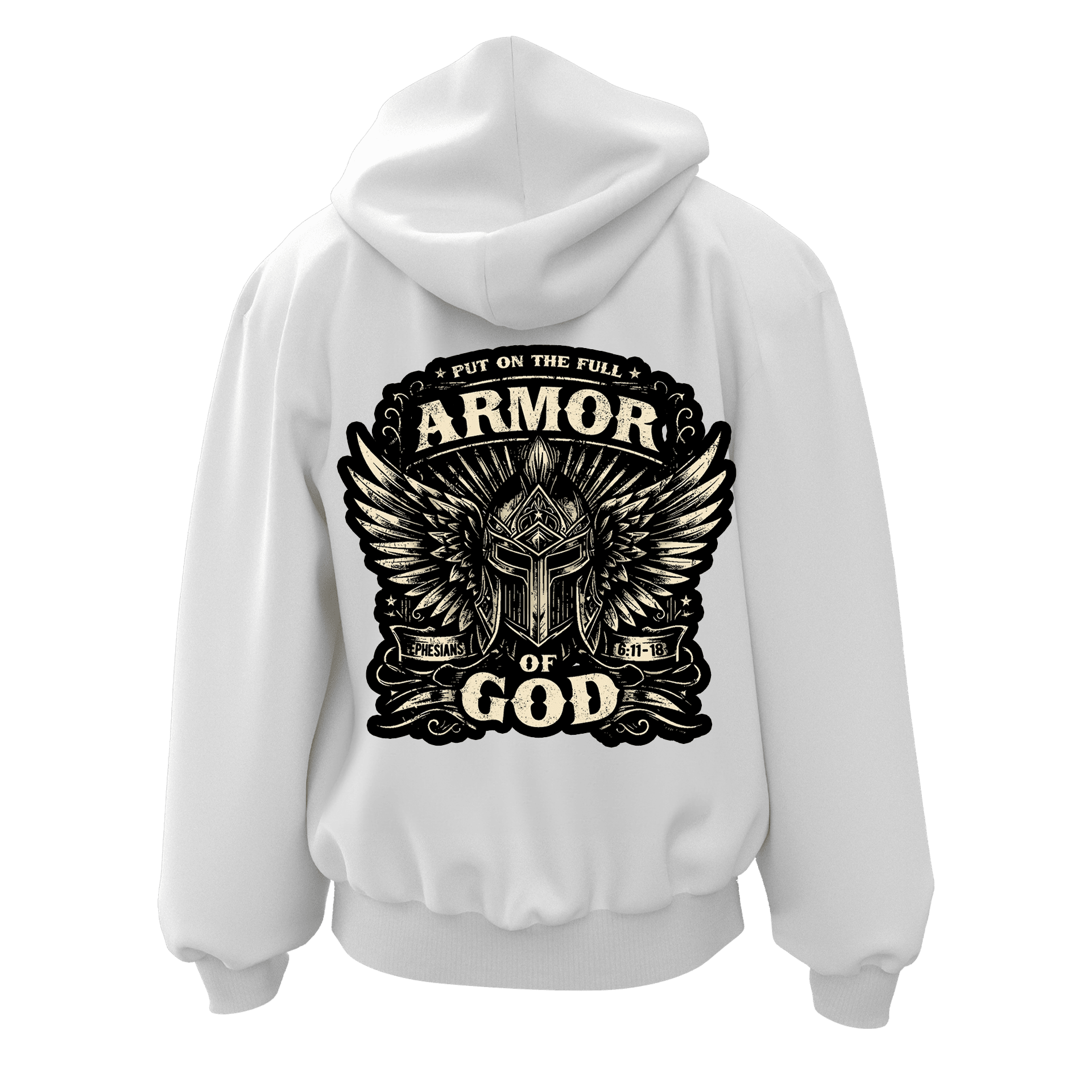 Armor Of God  Ön ve Arka  Baskılı  Warrior Series (Unisex Fermuarlı Hoodie )