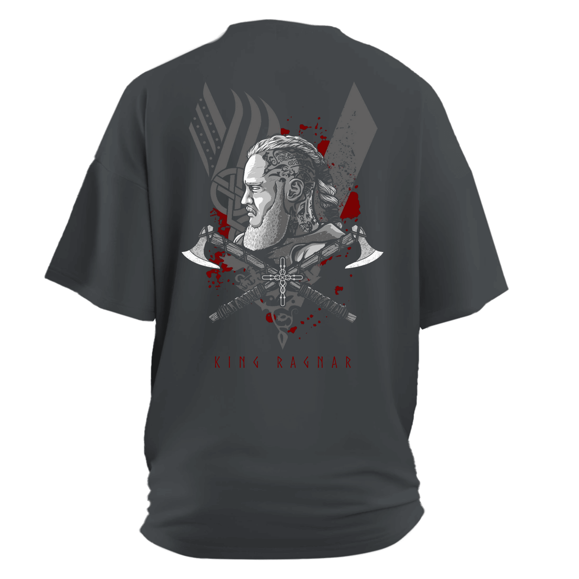 King Ragnar  Ön Ve Arka Baskılı Nordic(Unisex Tişört)