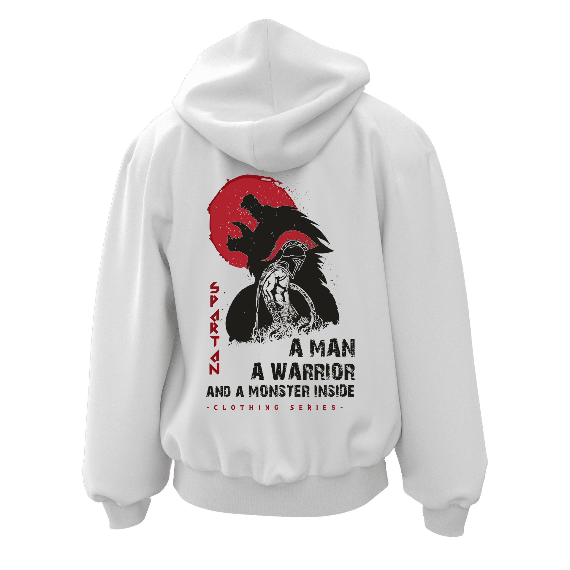 A Man A Warrior And A Monster Insıde Ön ve Arka Baskılı Warrior Series(Unisex Fermuarlı Hoodie )