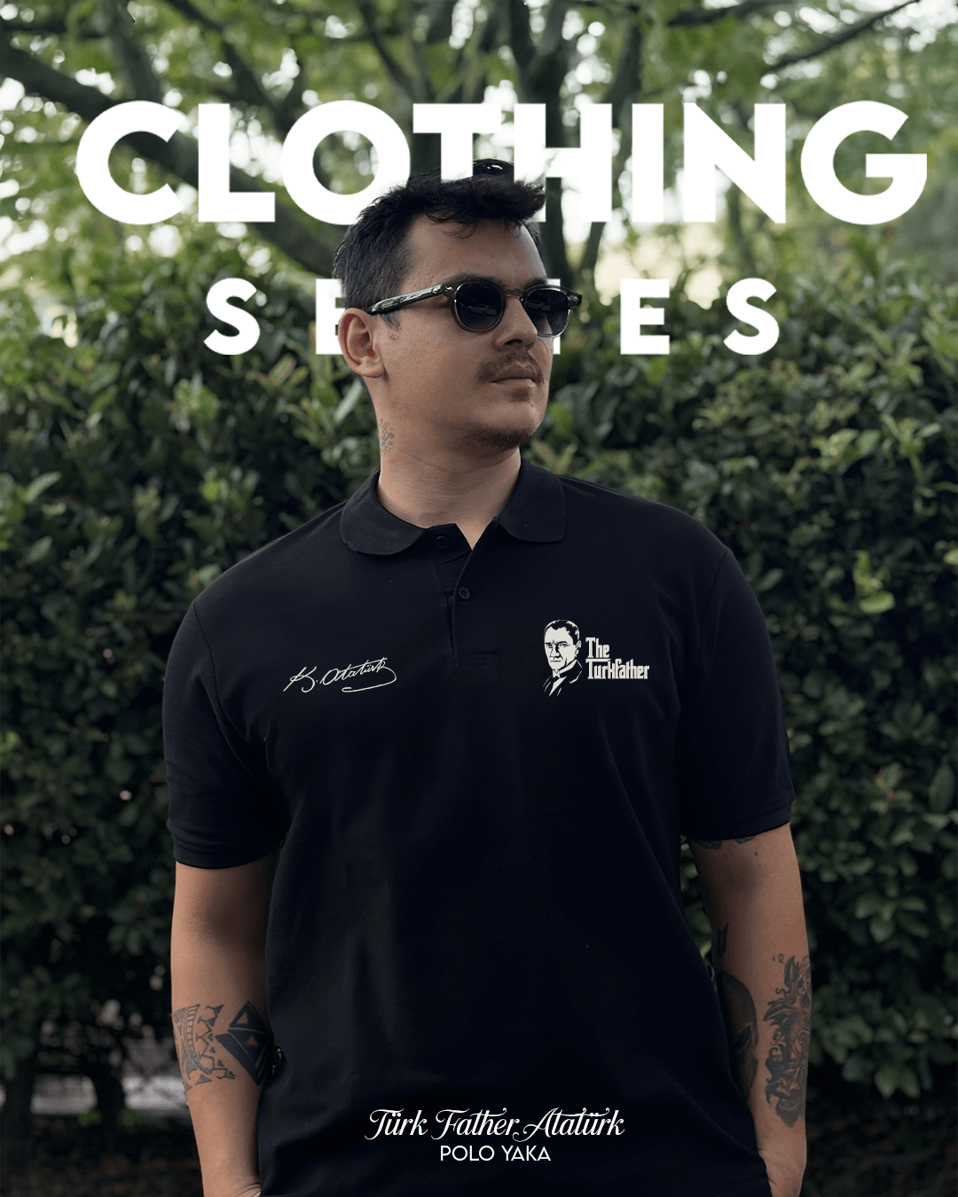 Türk Father Atatürk  Ön  Baskılı (Unisex Polo Yaka)