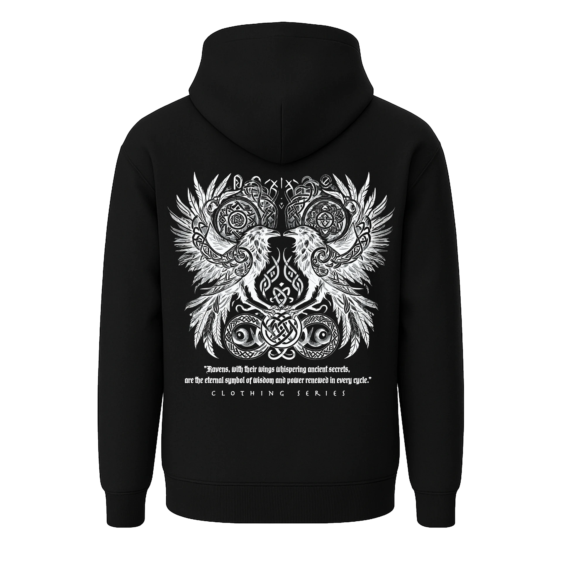 Ravens Ön Ve Arka  Baskılı Nordic  (Unisex Hoodie)