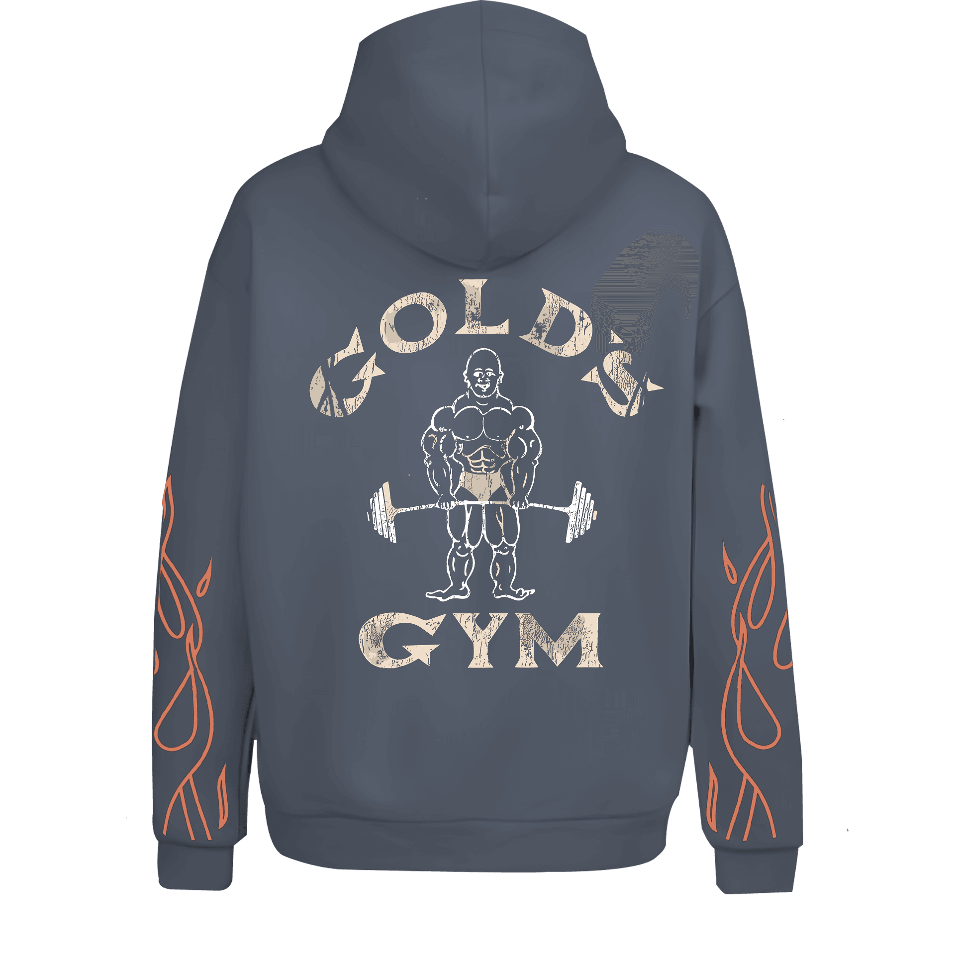 Gold's Gym  Spor Series Ön Arka ve Kol Baskılı (Unisex Hoodie)