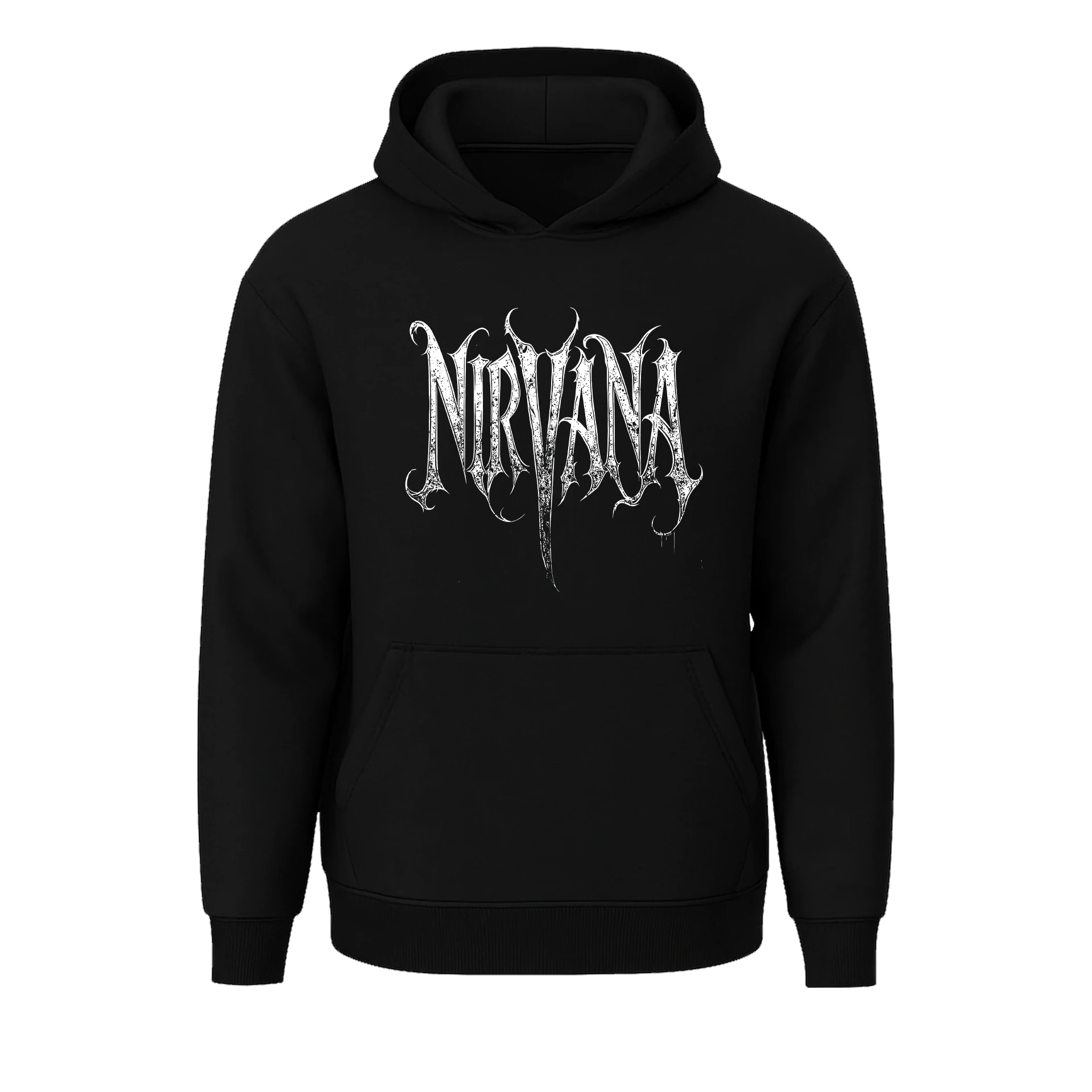 Nirvana Logo Antiquing  Ön Baskılı Rock Series (Unisex Hoodie)