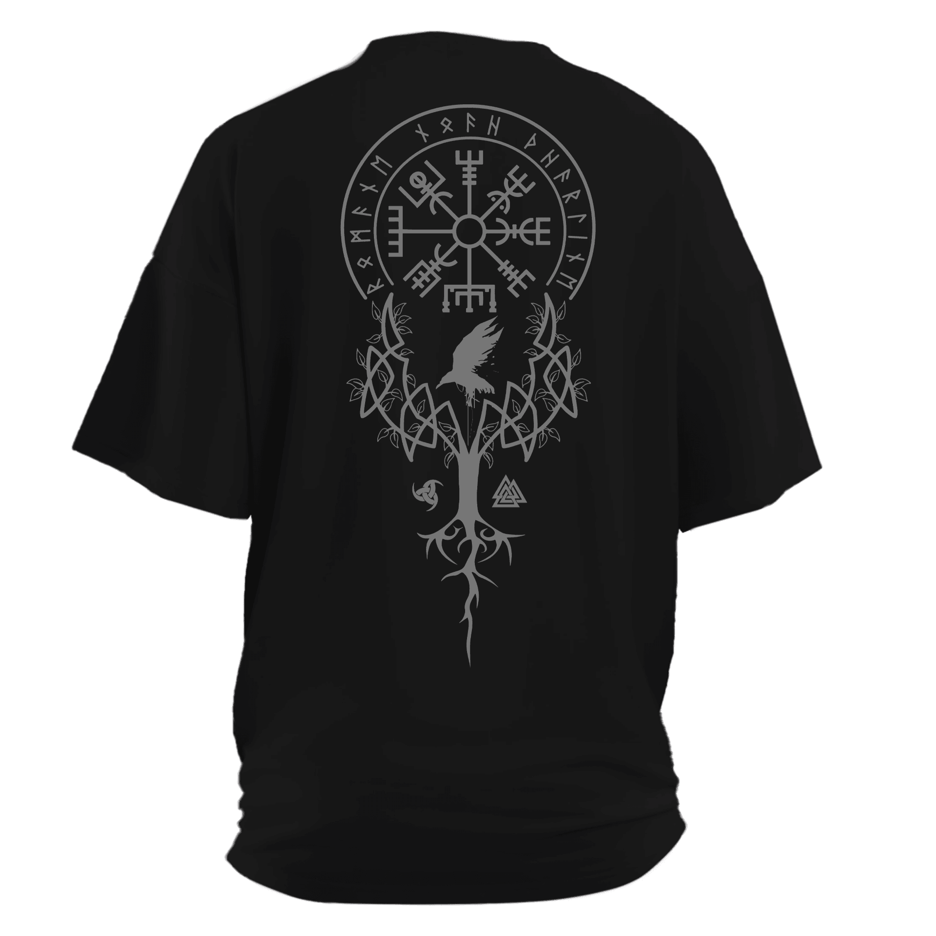 Valknut Nordic Series Ön Nakışlı Arka Baskılı (Unisex Tişört )