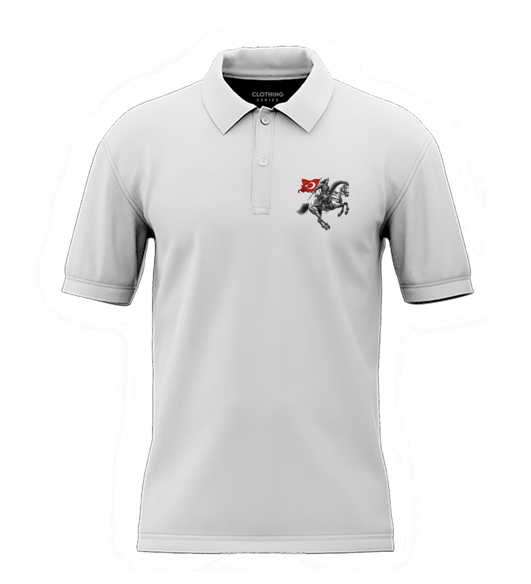Türk Atlısı Savaşçı   Ön  Baskılı (Unisex Polo Yaka)