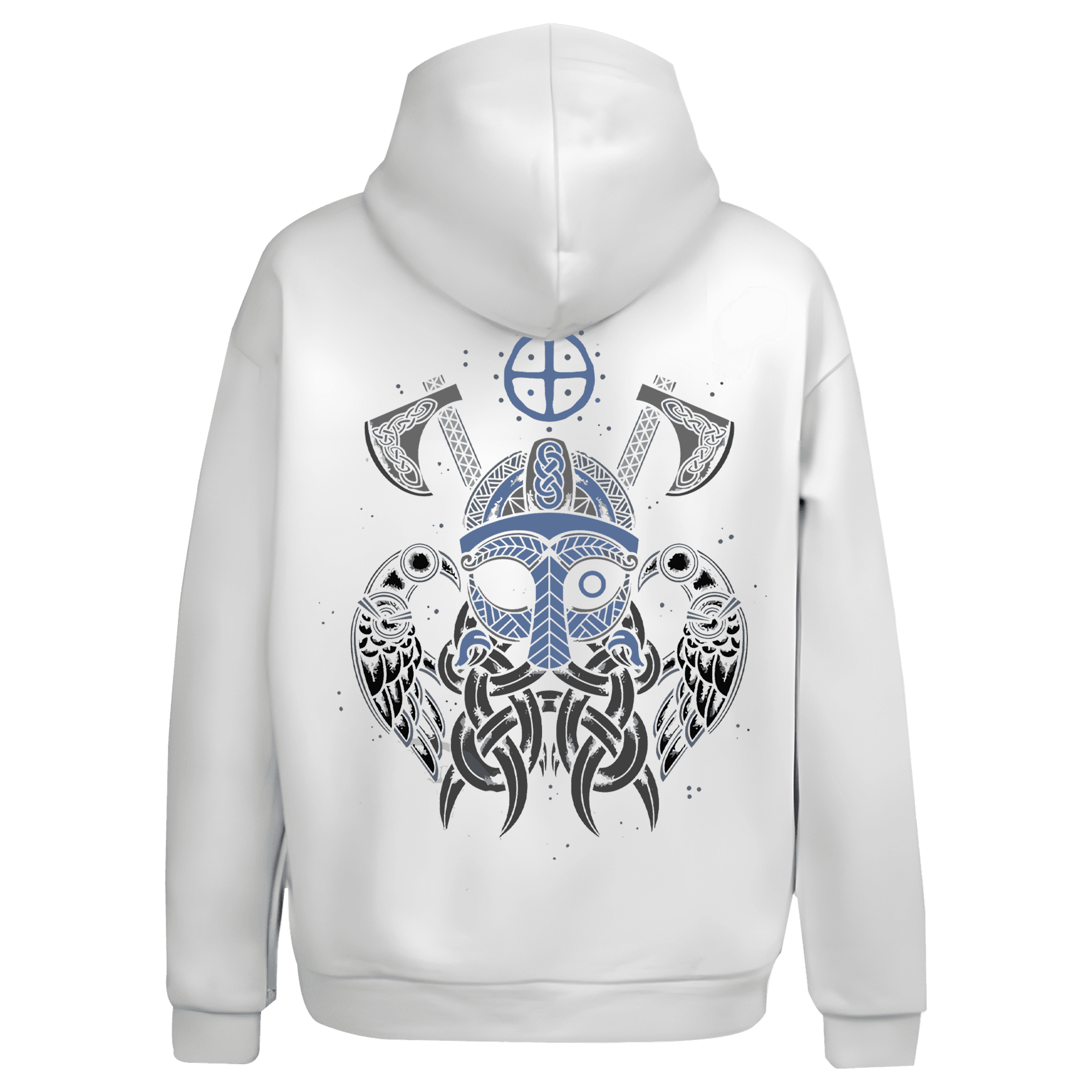 Viking Raven Symbol Ön Ve Arka Baskılı Nordic  (Unisex Hoodie)