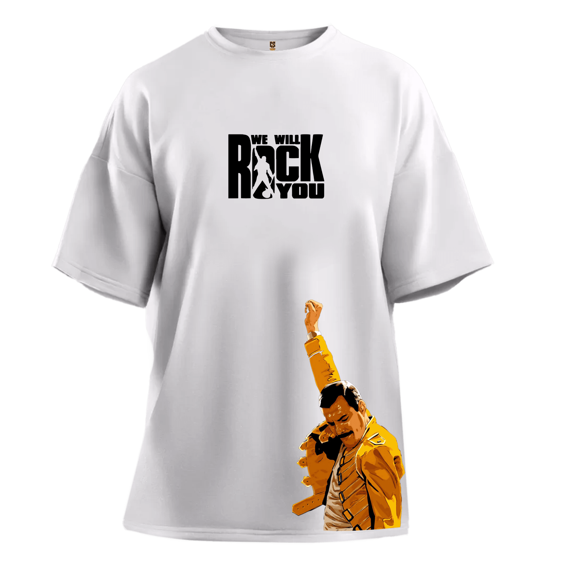 Queen We Will Rock You  Freddie Siluet Ön Baskılı (Unisex Tişört )