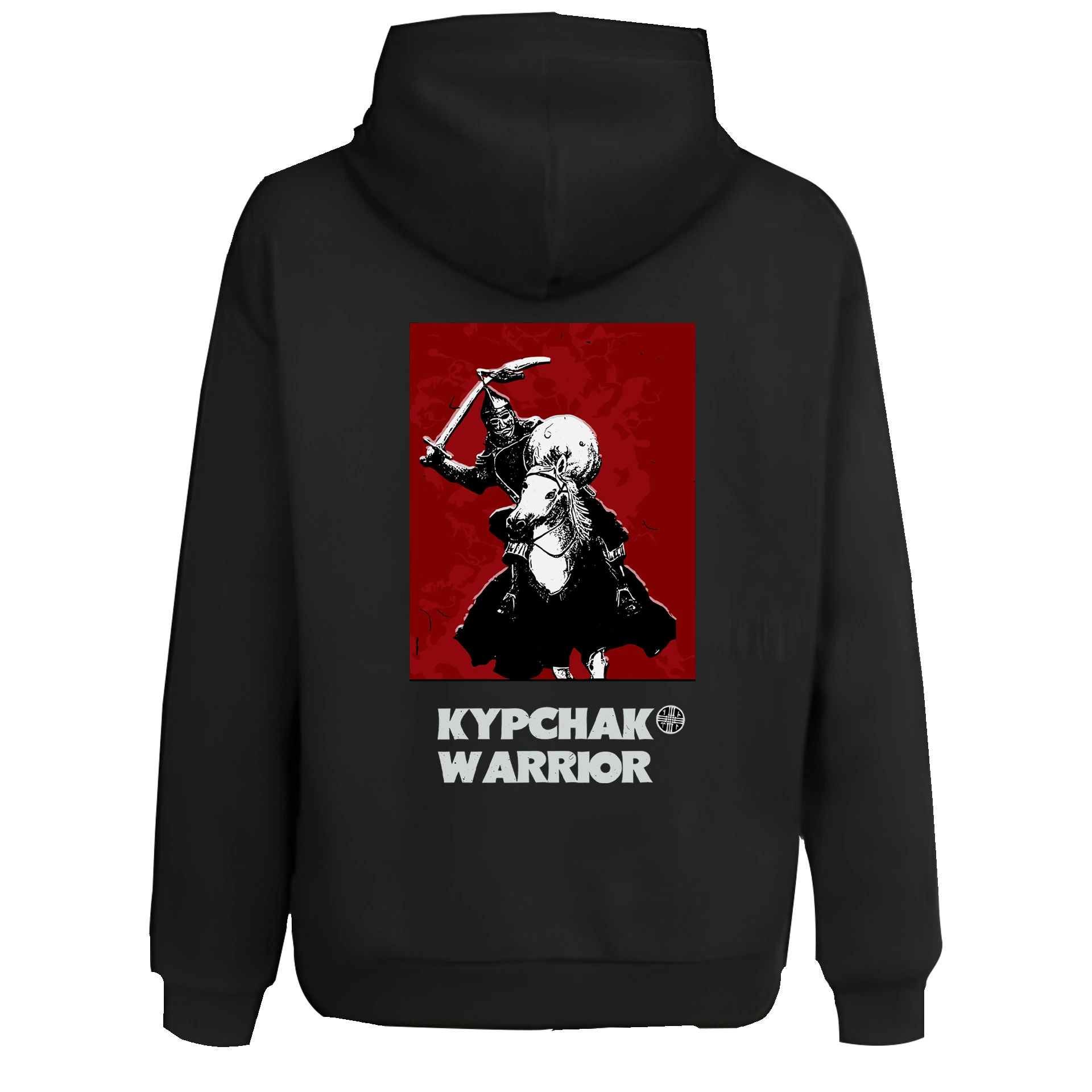 Kıpçak    xl Siyah  Ön ve  Arka BASKILI Kapüşonlu ( Outlet Tek Beden) 