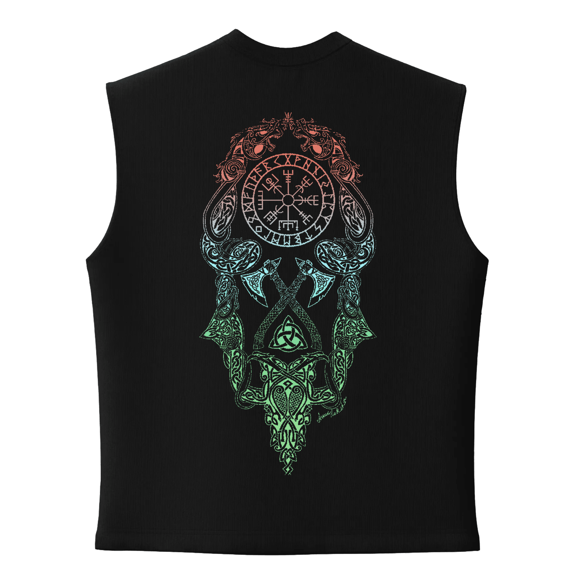 "Nordic  Composition." Ön Ve Arka Baskılı Nordic   (Unisex Sleeveless Atlet )