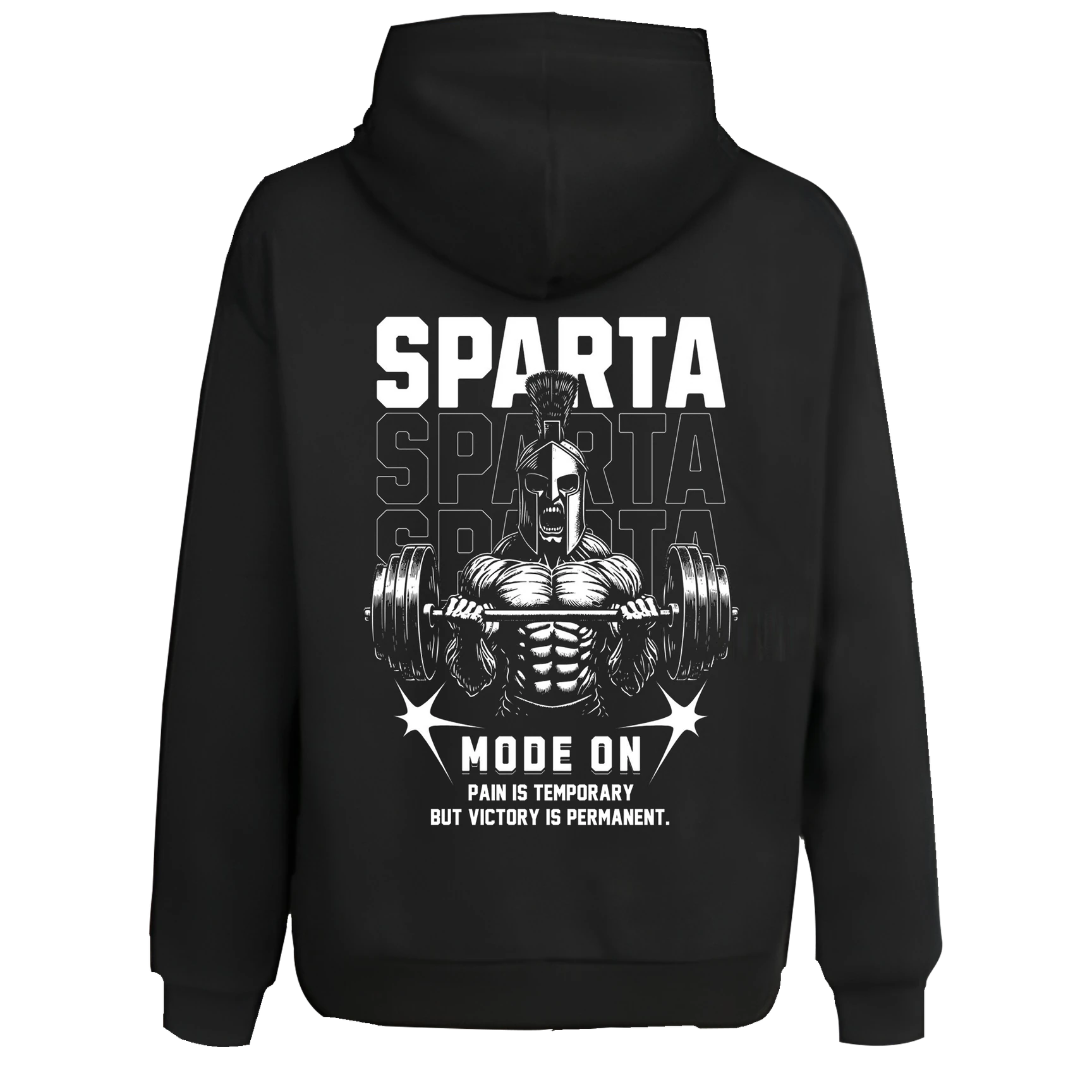 Spartan Mode One    2xl Siyah  Ön ve  Arka BASKILI Kapüşonlu ( Outlet Tek Beden) 
