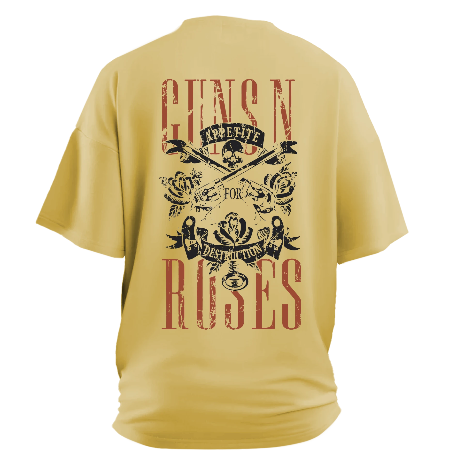 Guns N roses    Ön ve Arka   Baskılı    ( M Camel   Oversize  TEK Beden Outlet Ürün)