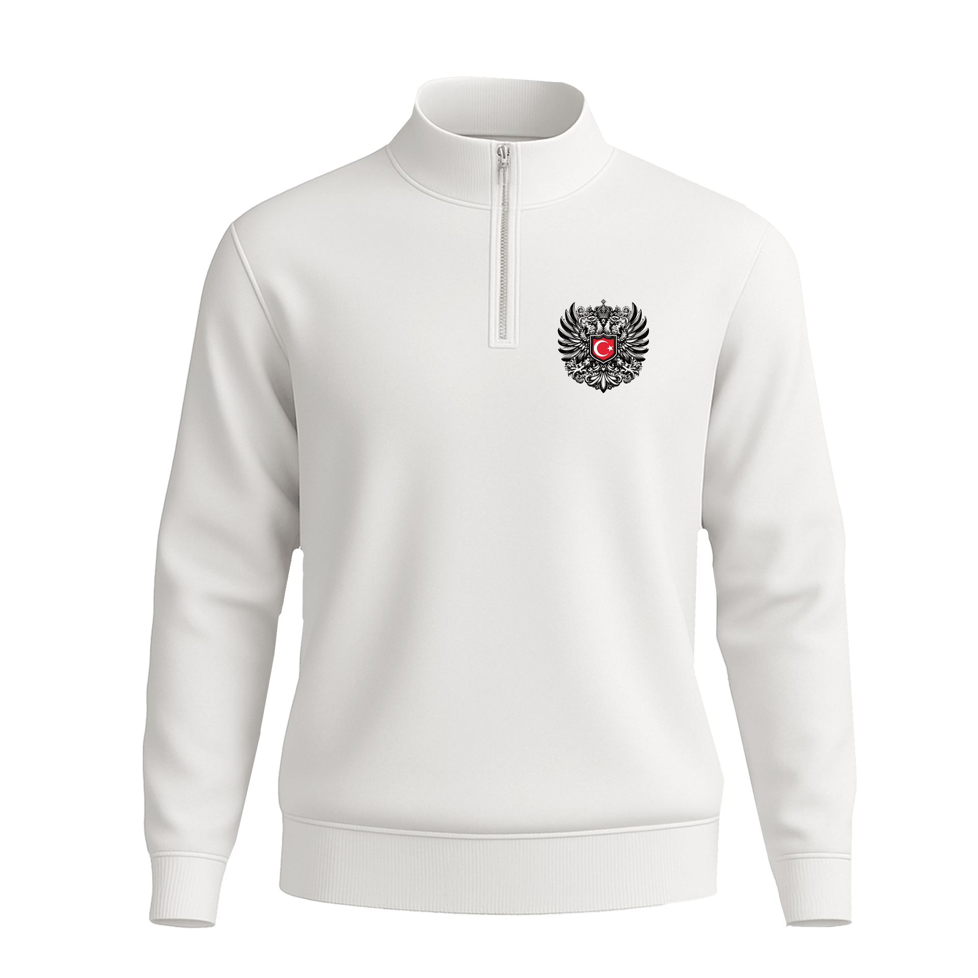 Asi Arma Ön Ve Arka  Baskılı (Unisex Yarım Fermuarlı Sweat)
