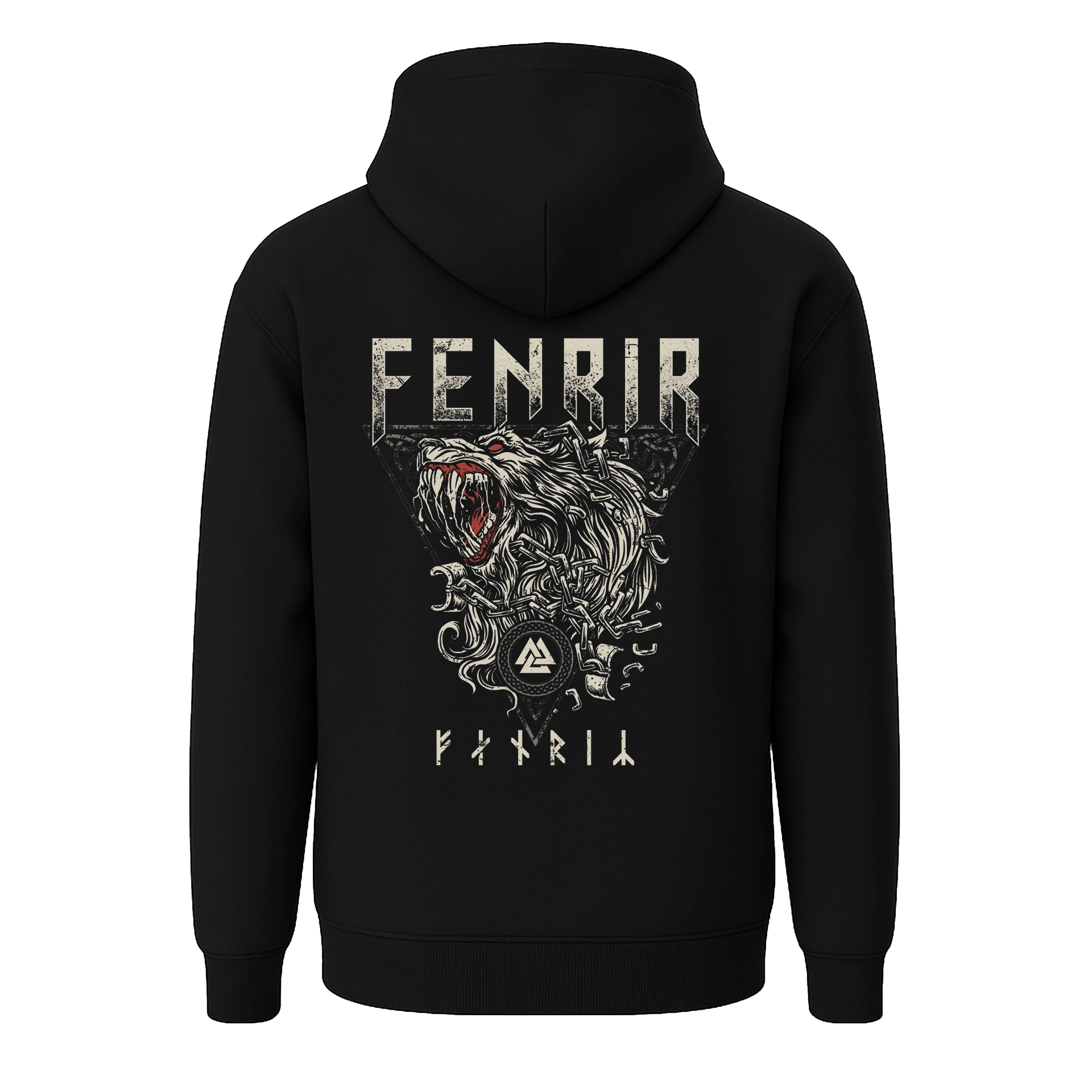 Fenrir II Ön Ve Arka  Baskılı Nordic  (Unisex Hoodie)