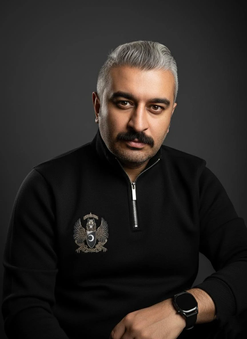 Kanatlı Kurt  Ön Ve Arka  Baskılı  Türk Serisi (Unisex Yarım Fermuarlı Sweat)