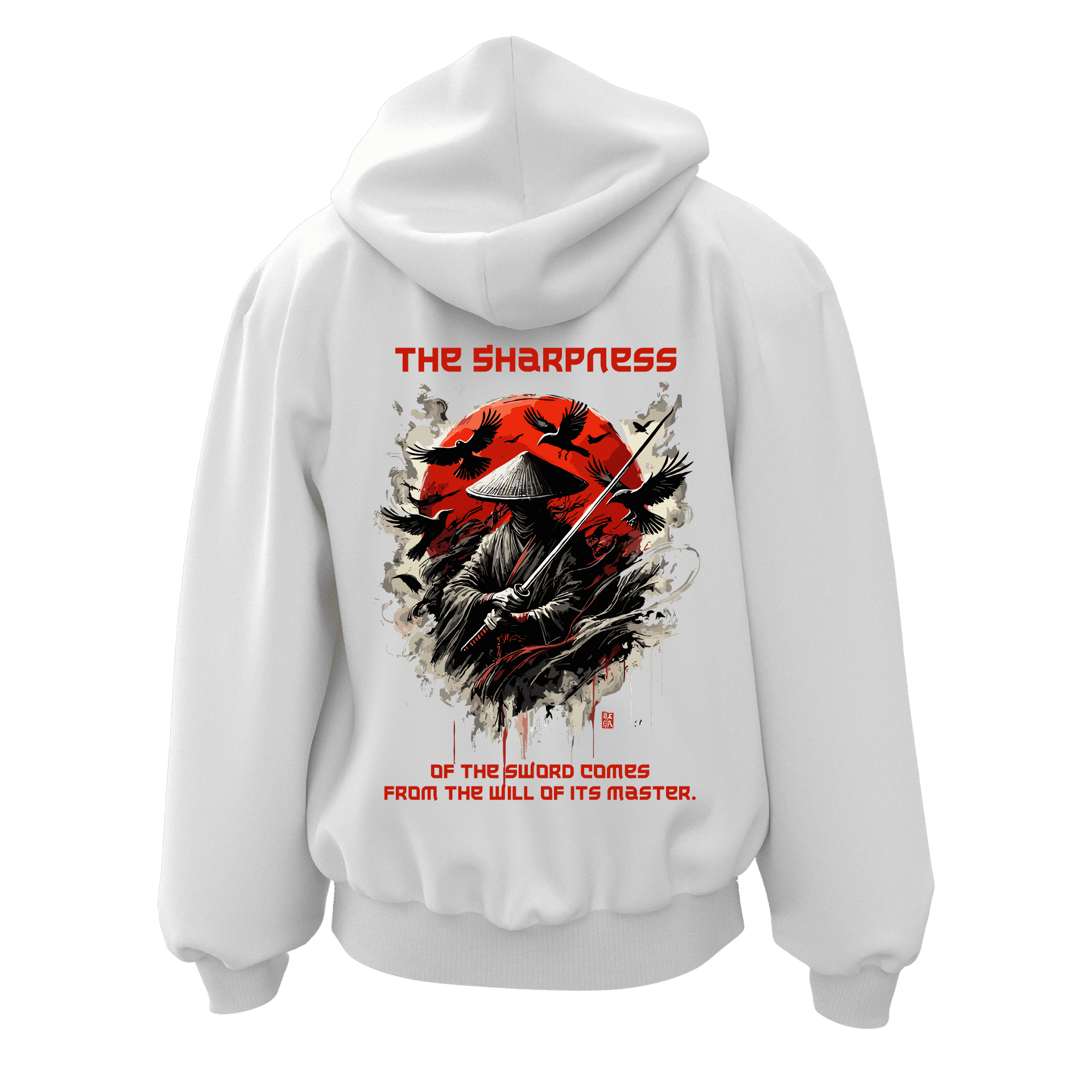 The Sharpness of the sword comes from the will of its master.  Ön Nakışlı Arka Baskılı  Warrior Series(Unisex Fermuarlı Hoodie )
