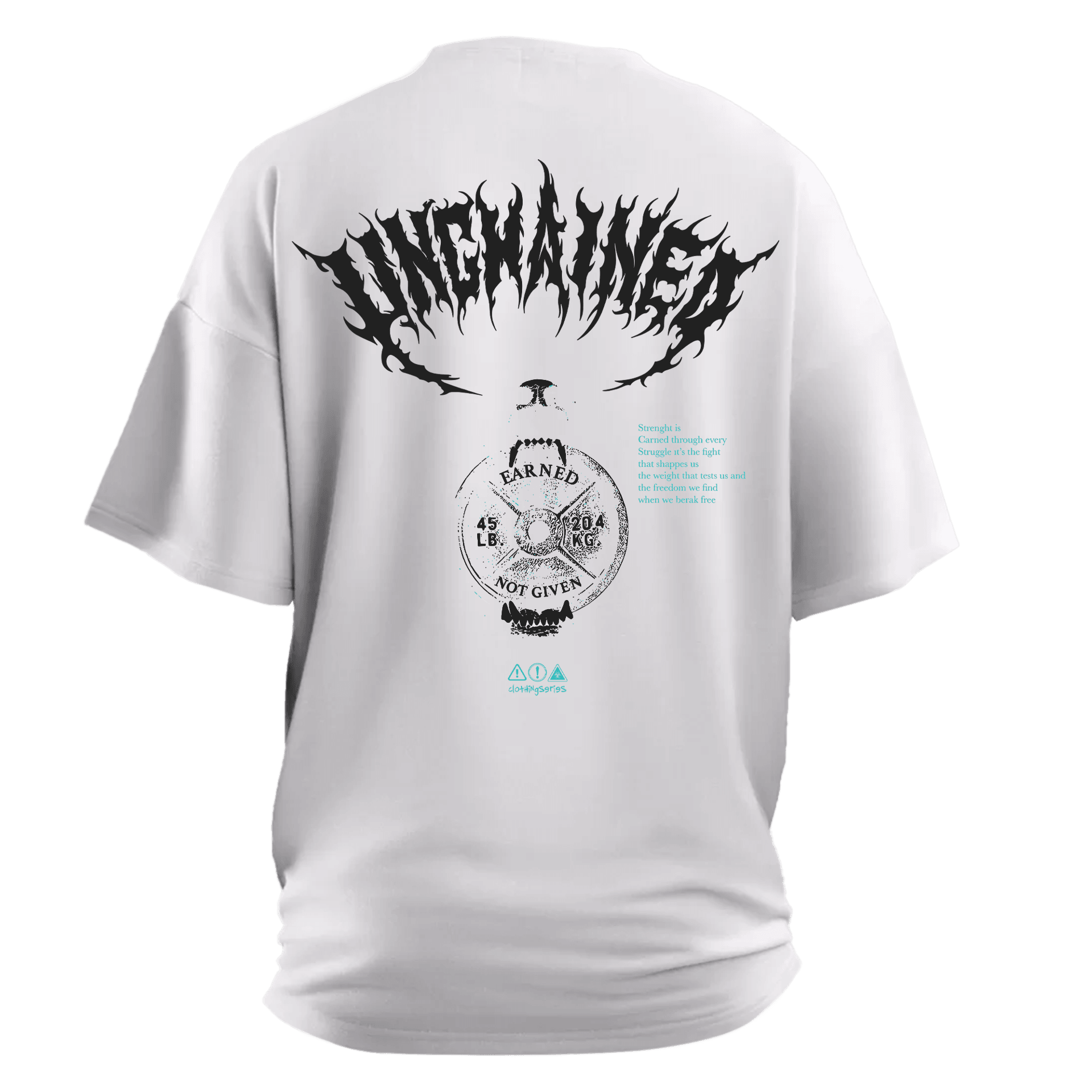 UNCHAINED   Ön ve Arka Baskılı Spor Series (Unisex Tişört )  