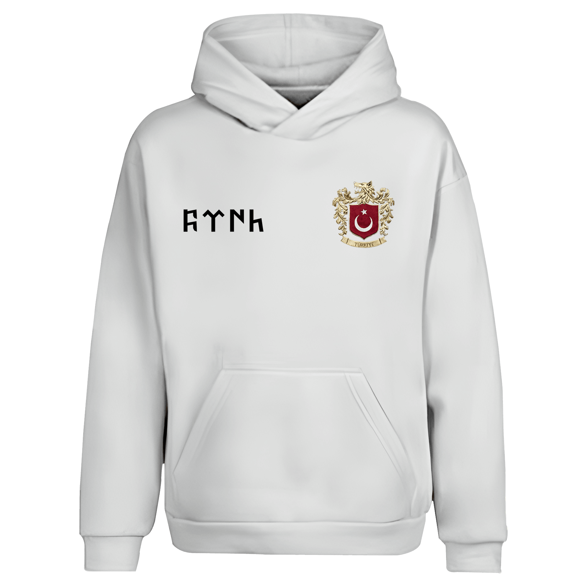 Türk Arma  Ön ve Arka Baskı   (Unisex Kapüşonlu)