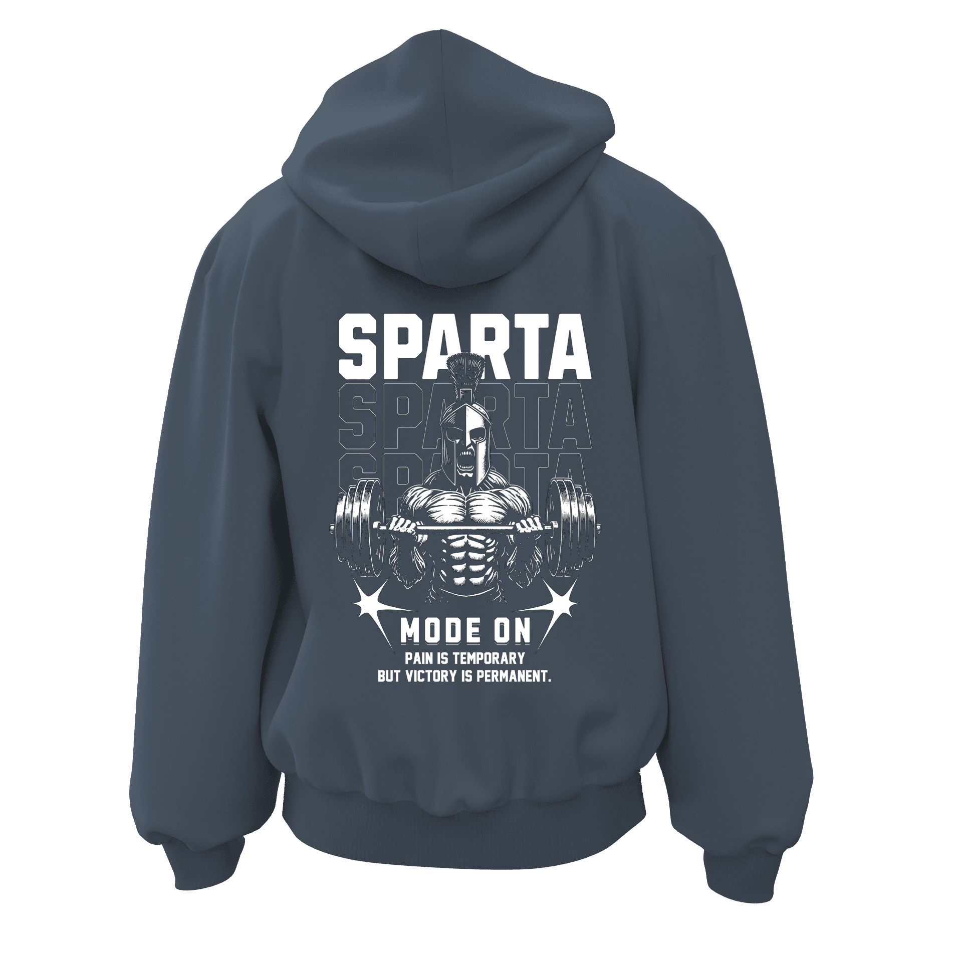 Sparta Mode On   Ön Ve Arka  Baskılı  Spor Series (Unisex Fermuarlı Hoodie )