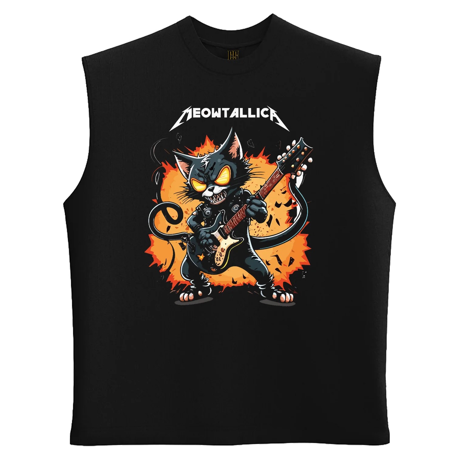  Meowmetallica    Ön  Baskılı    (Siyah L   BEDEN    TEK Beden Outlet Ürün)