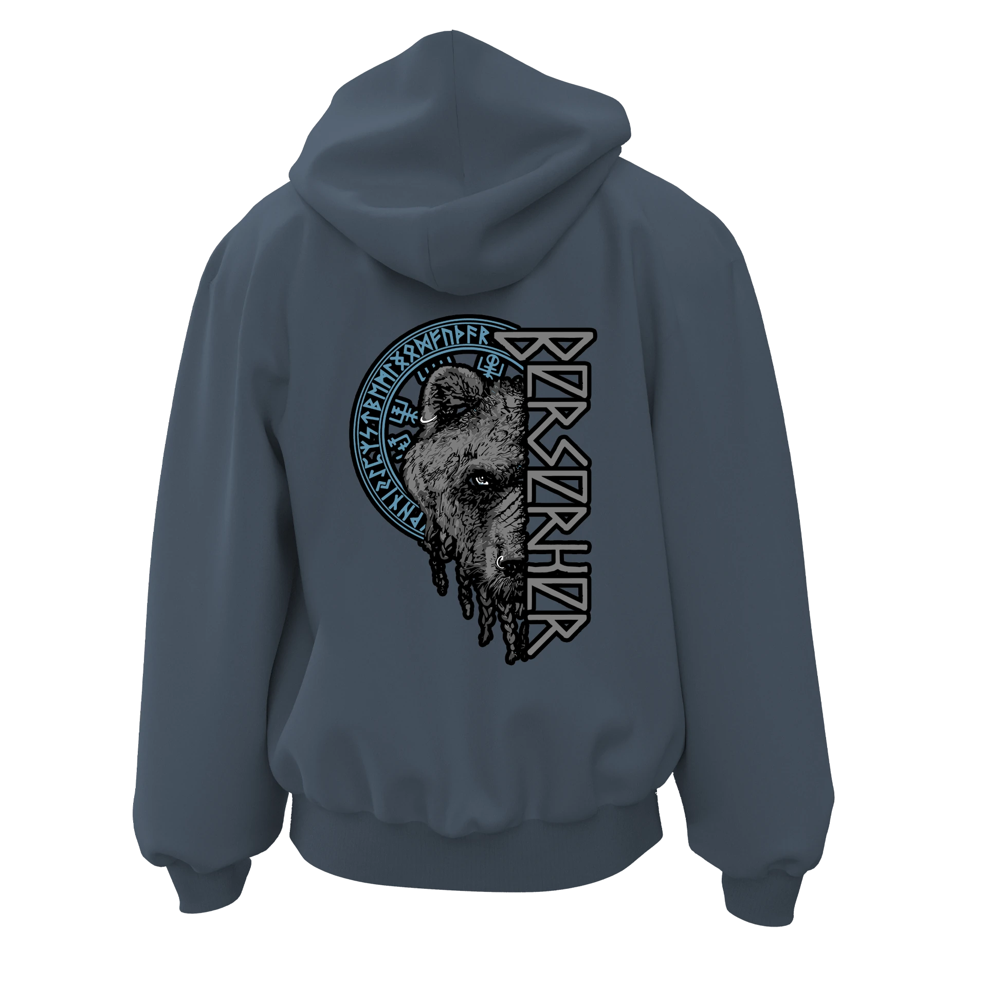   Berserker Bear Ön Ve Arka Baskılı Nordic Series  (Unisex Fermuarlı Hoodie )