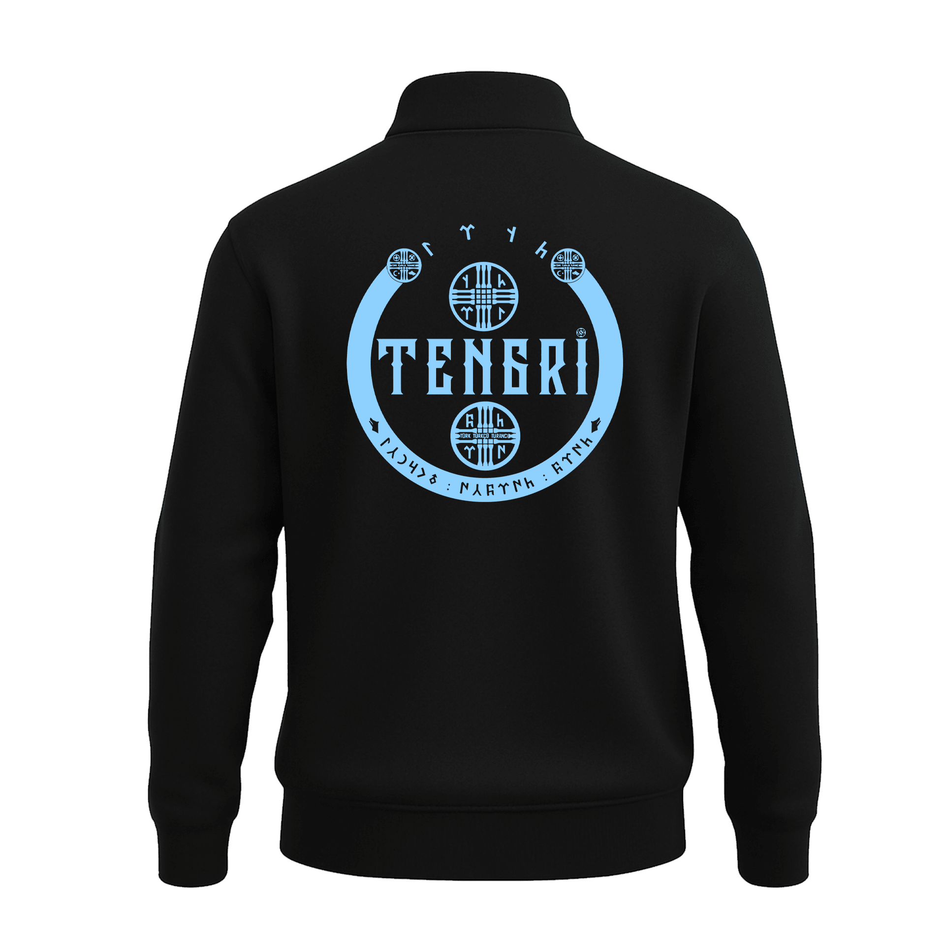 Tengri II  Ön Ve Arka  Baskılı (Unisex Yarım Fermuarlı Sweat)