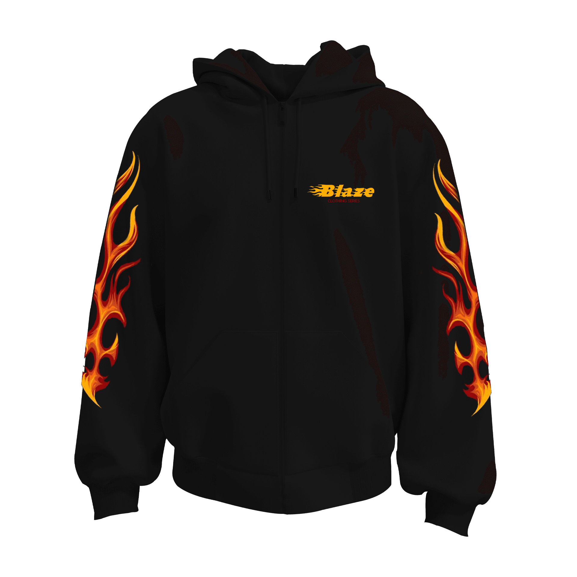 Blaze Ön Ve Kol Baskılı (Unisex Fermuarlı Hoodie )