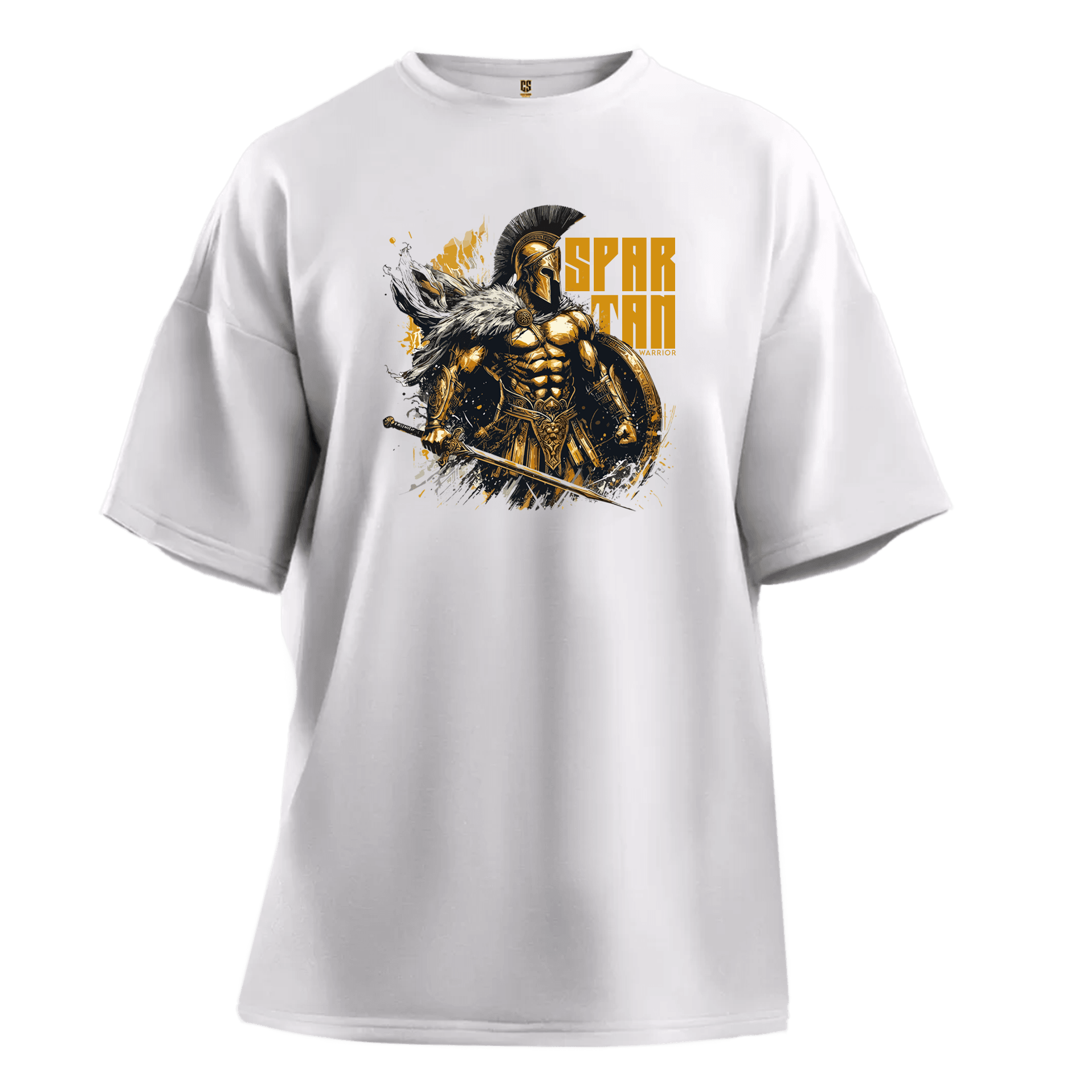 Golden Spartan Warrior Ön Baskılı(Unisex Tişört)