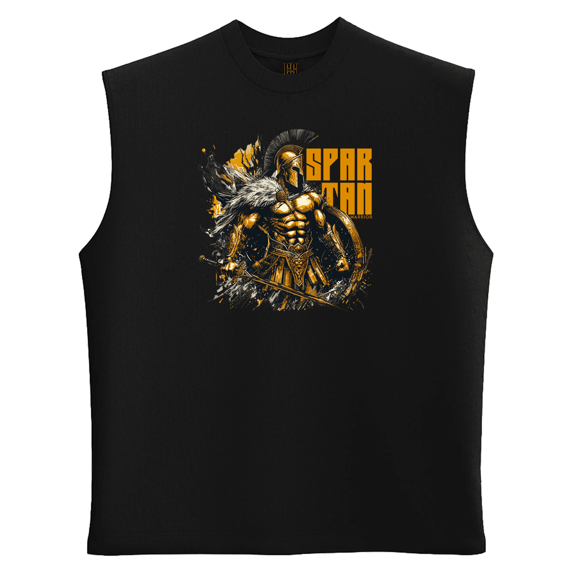 Golden Spartan  Warrior Ön  Baskılı (Unisex Sleeveless Atlet )