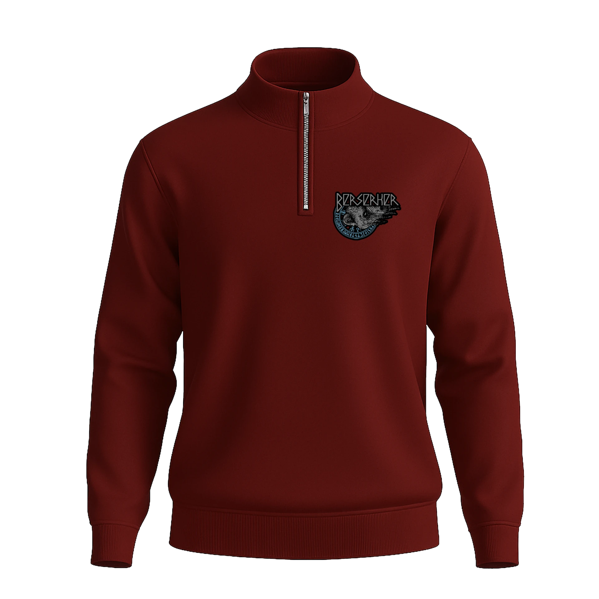 Berserker Bear Ön Ve Arka Baskılı Nordic Series    (Unisex Yarım Fermuarlı Sweat)