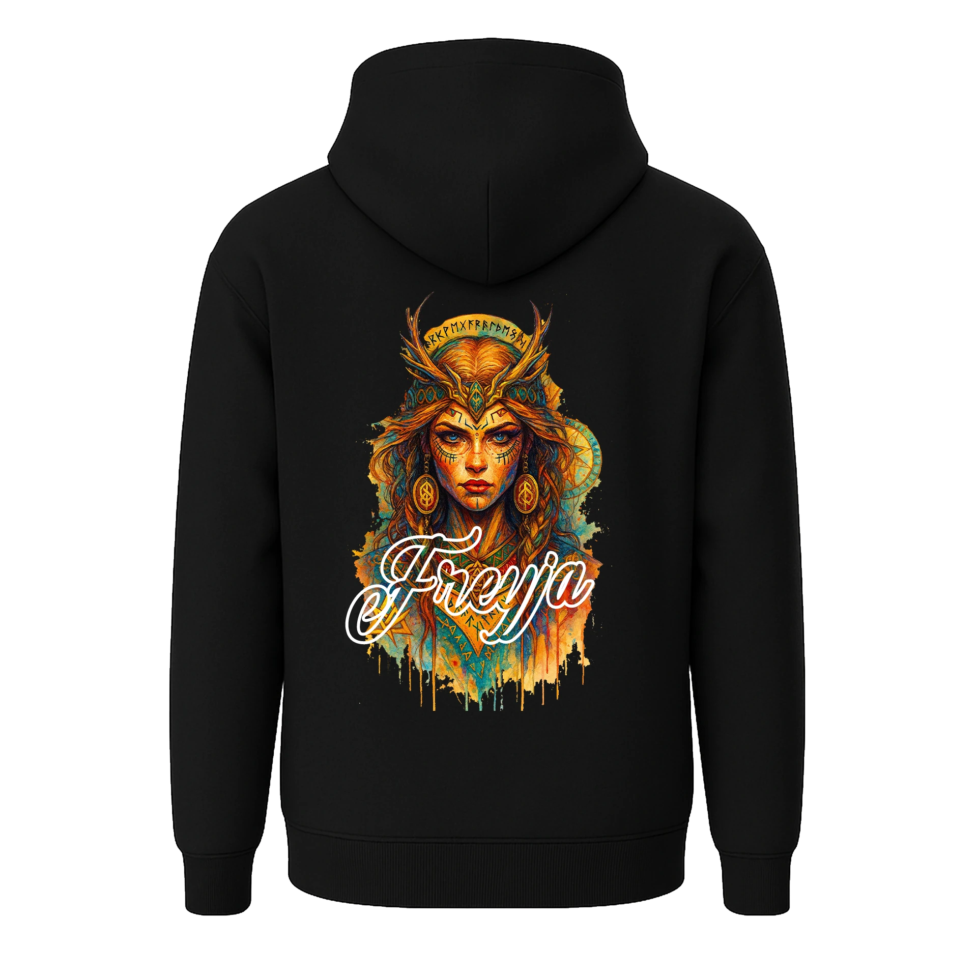   Freyja  Ön Ve Arka Baskılı  Nordic Series   (Unisex Hoodie )