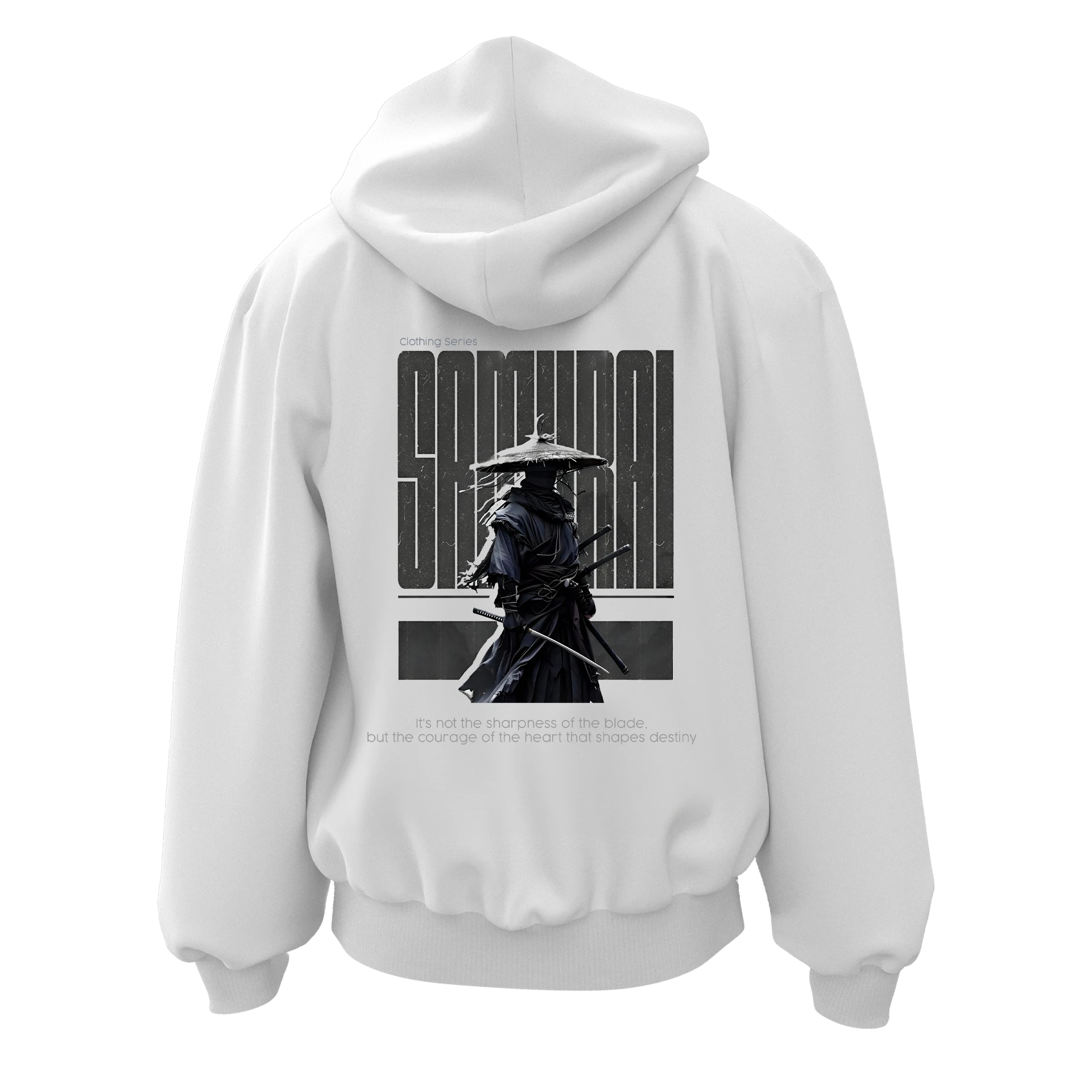 It's not the sharpness of the blade, but the courage of the heart that shapes destiny Ön Ve Arka Baskılı (Unisex Fermuarlı Hoodie)