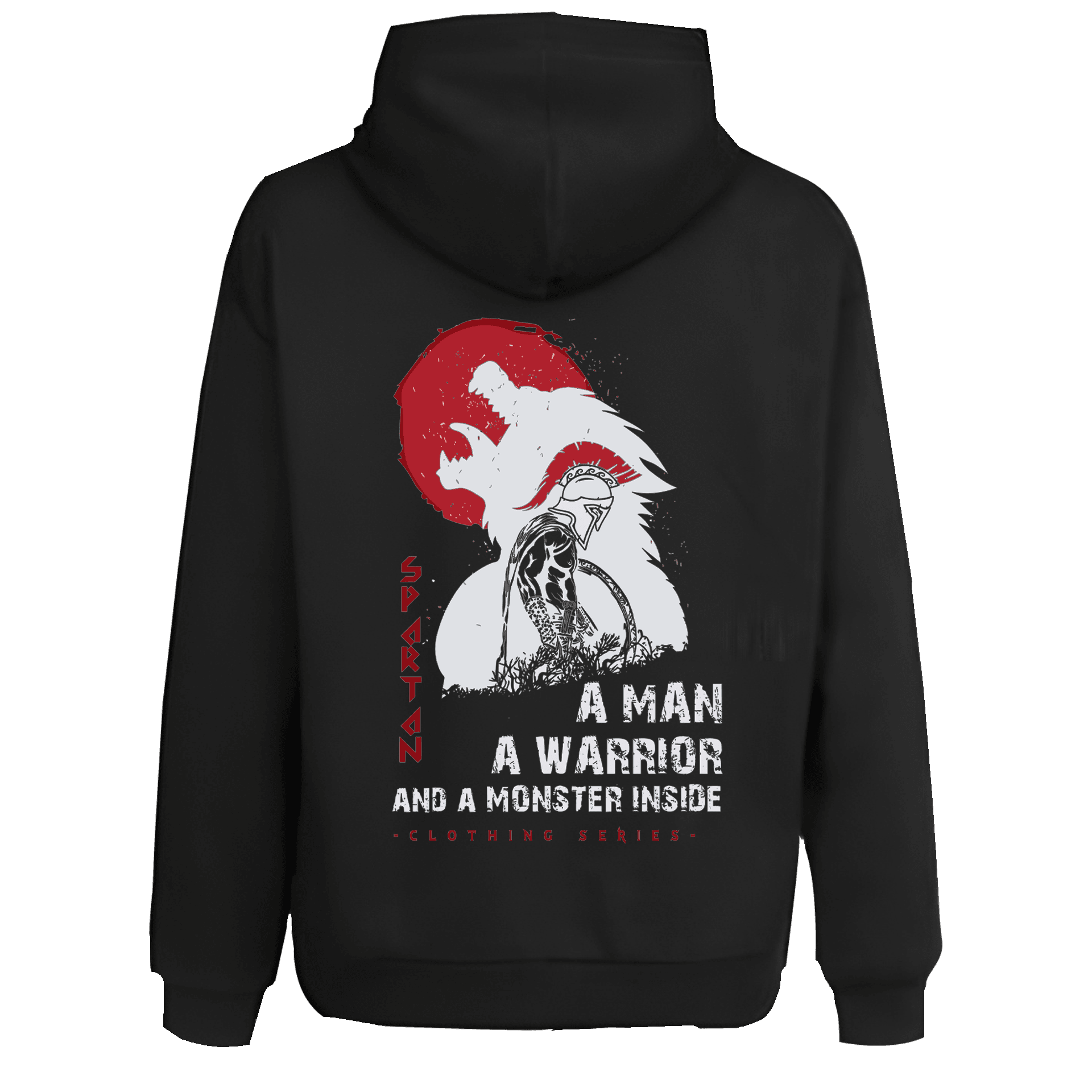 A Man A Warrior And A Monster Insıde Ön ve Arka Baskılı  Warrior Series Ön Nakışlı ve Arka Baskılı (Unisex Hoodie)