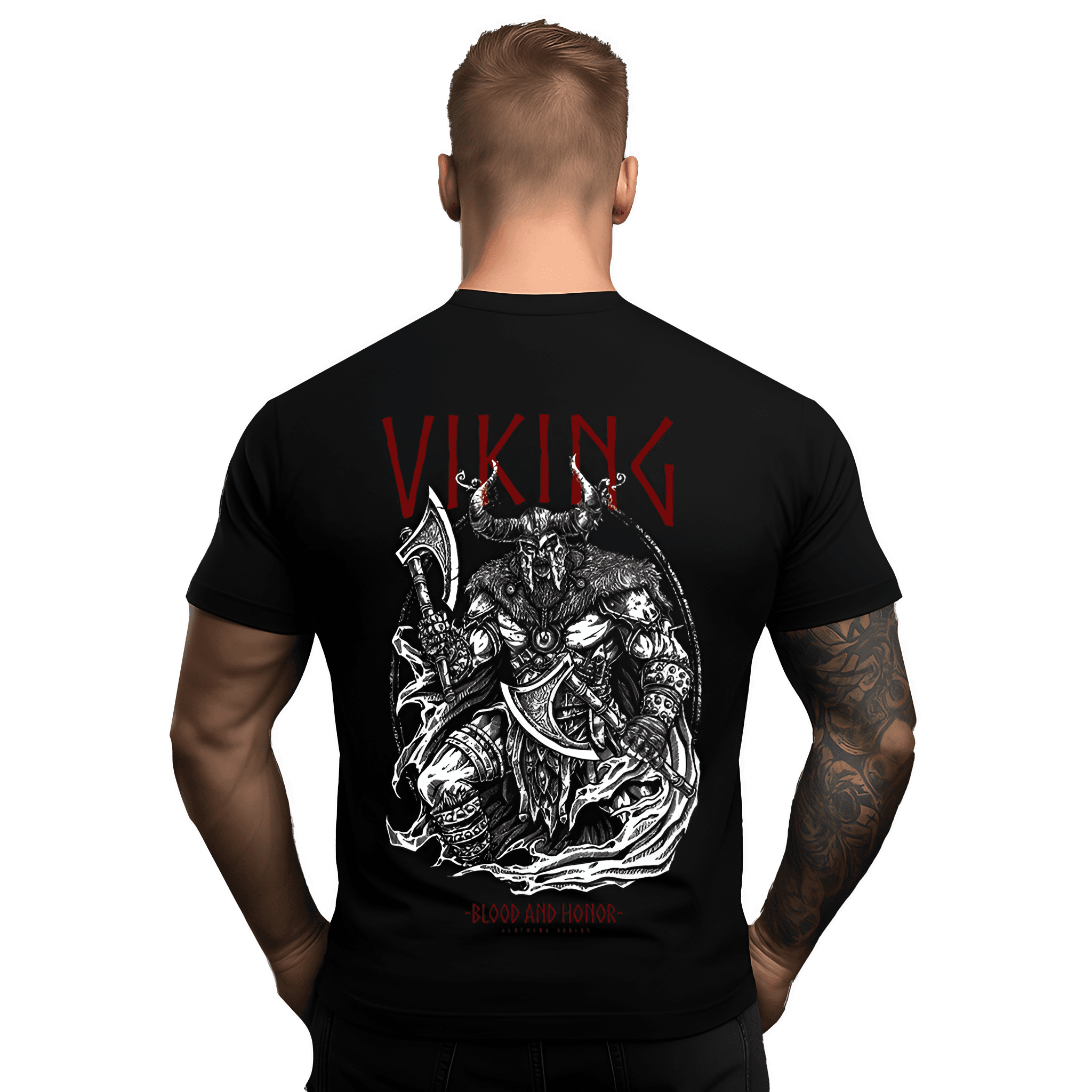 Blood And Honor  Ön  ve Arka Baskılı Nordic(Unisex Tişört)