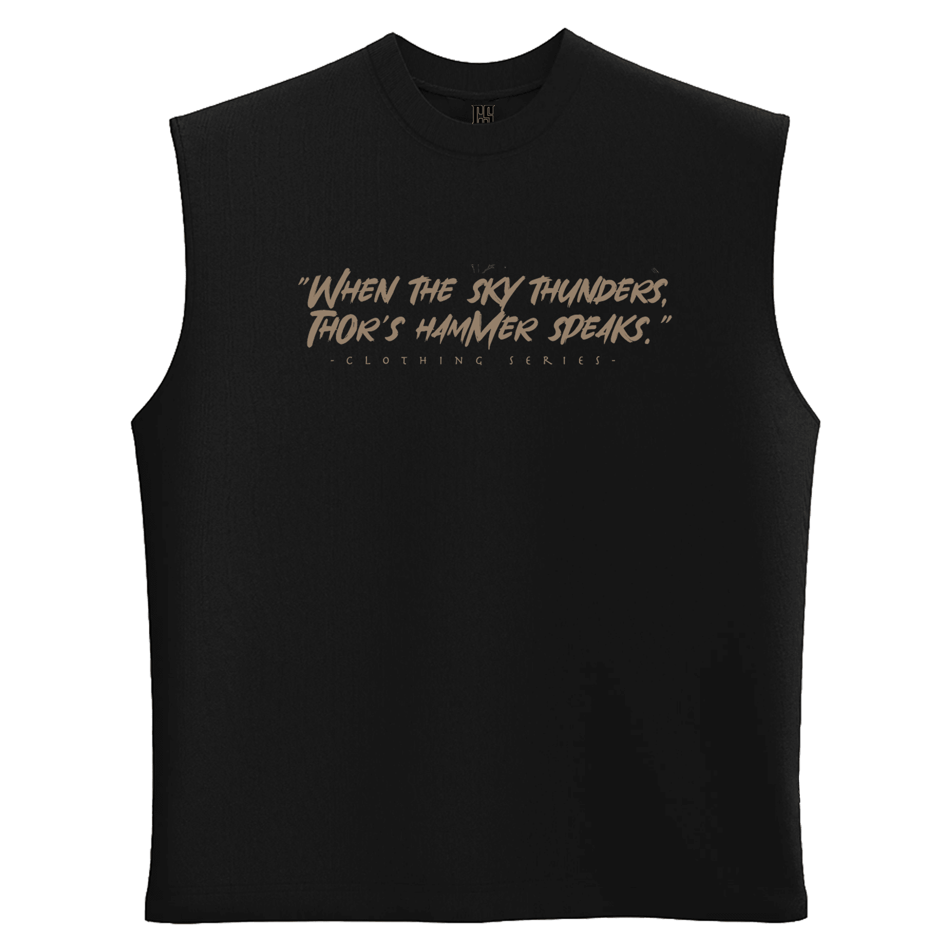 "When the sky thunders,  Thor's hammer speaks." Ön Ve Arka Baskılı Nordic   (Unisex Sleeveless Atlet )