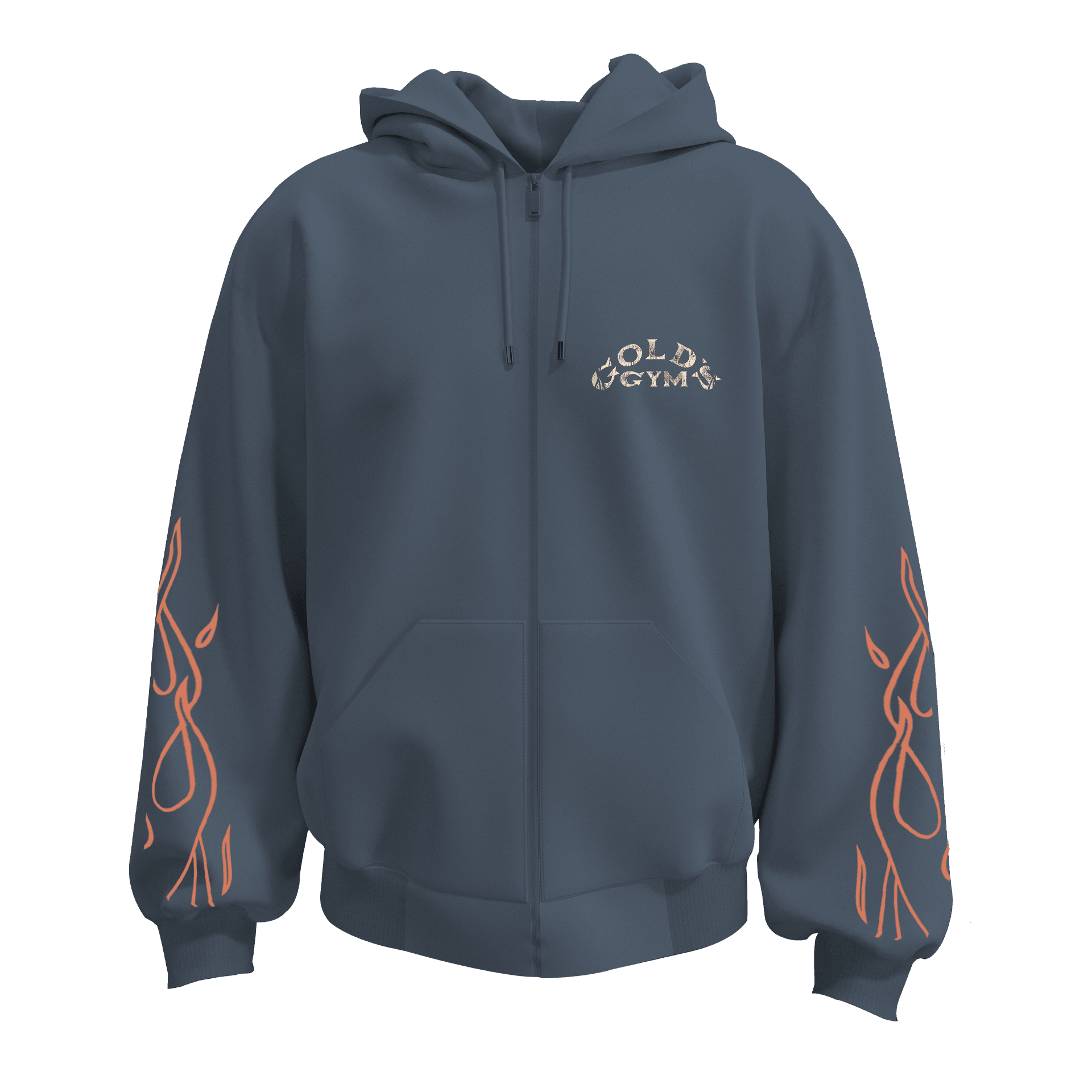 Gold's Gym  Ön ve Arka Baskılı  Spor Series (Unisex Fermuarlı Hoodie )