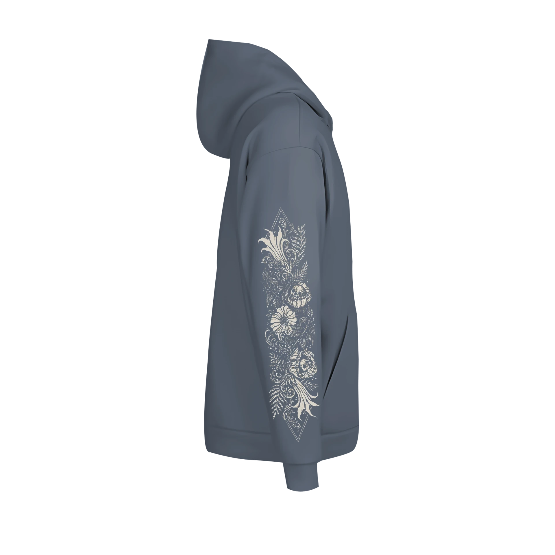 Devil Pattern Ön ve Kol Baskılı  (Unisex Hoodie )