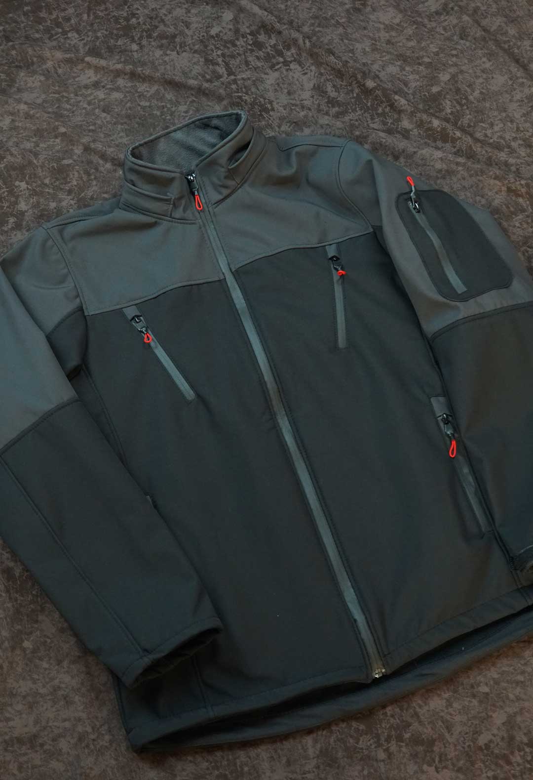 Soft Shell Gri Siyah Segmented Model(Unisex Mont)