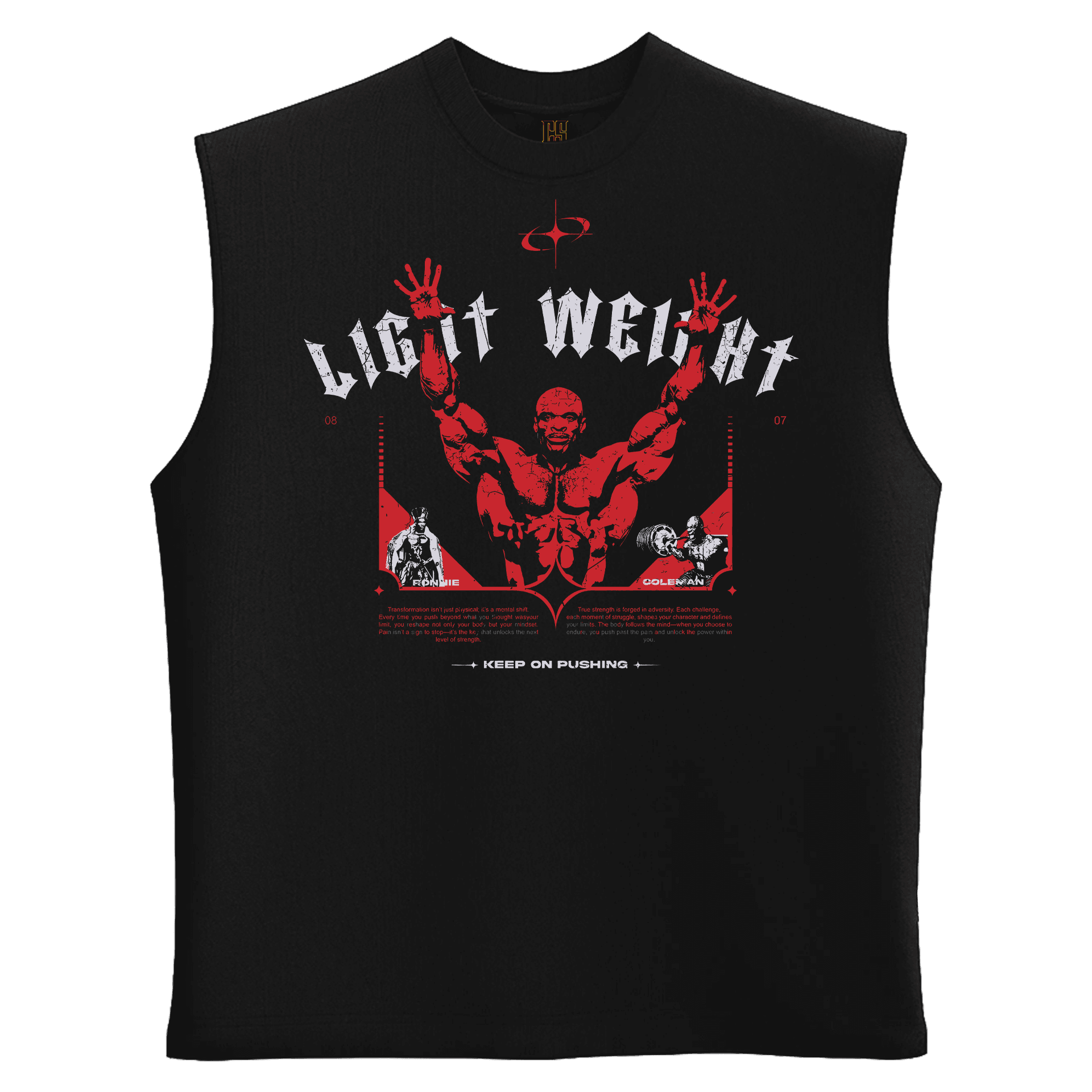 Light Weight Ronie Coleman  Ön Baskılı Spor Series  (Unisex Sleeveless Atlet )