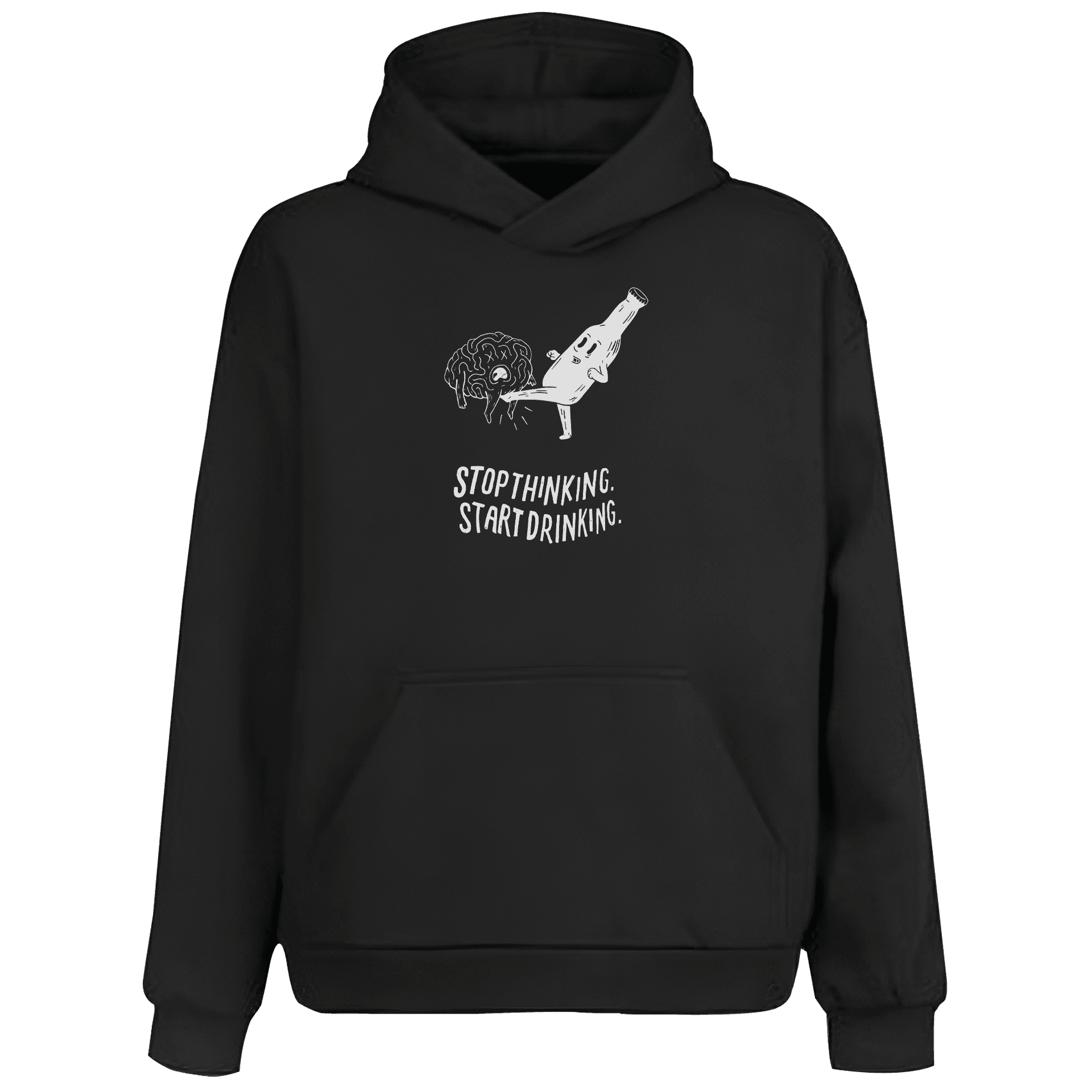 Stop Think Drink Beer II Alcohol Series (Unisex Hoodie)