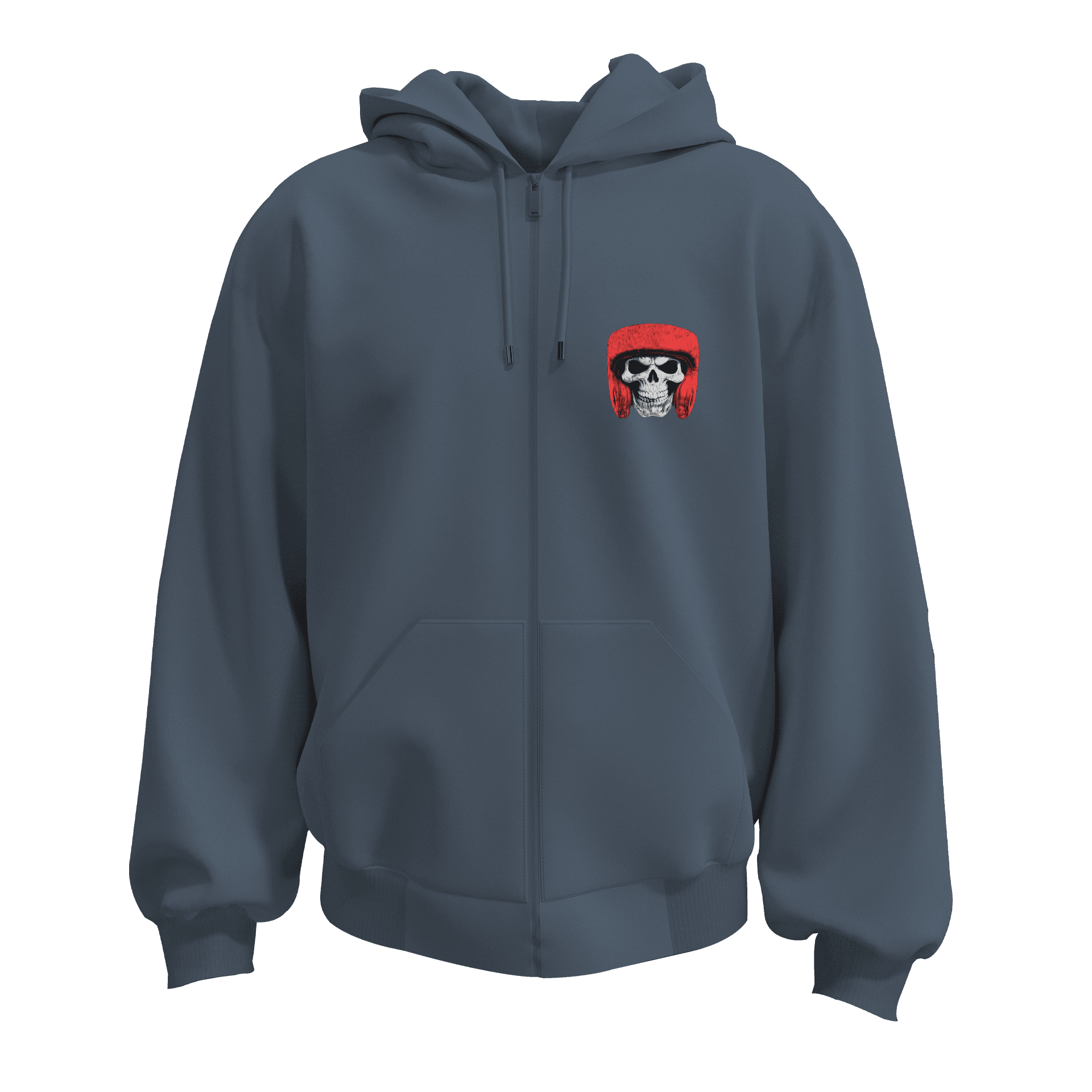 Skull Spar  Spor Series Ön ve Arka Baskılı(Unisex Fermuarlı Hoodie )