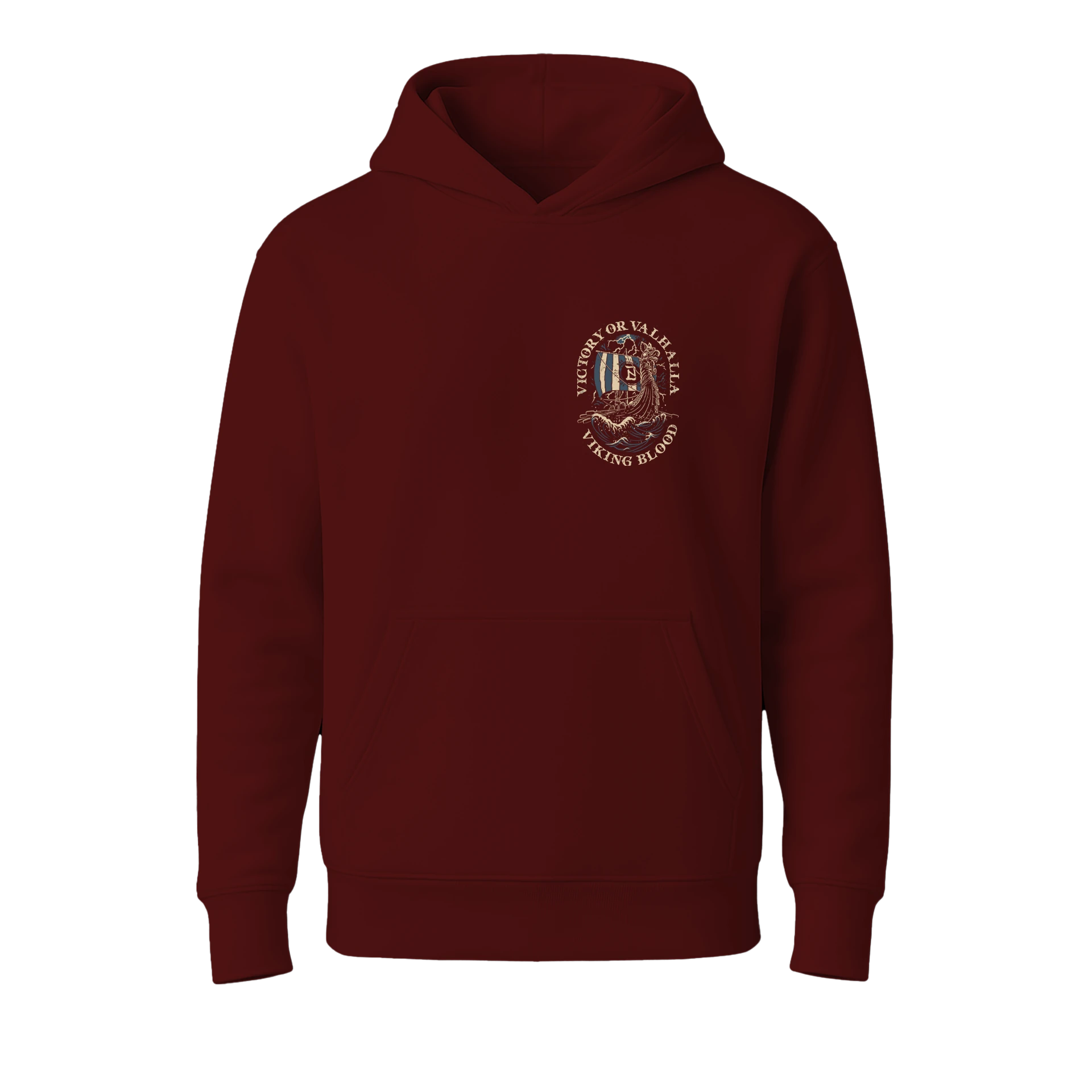   Viking Blood Victory Or Valhalla   Ön Ve Arka Baskılı  Nordic Series   (Unisex Hoodie )