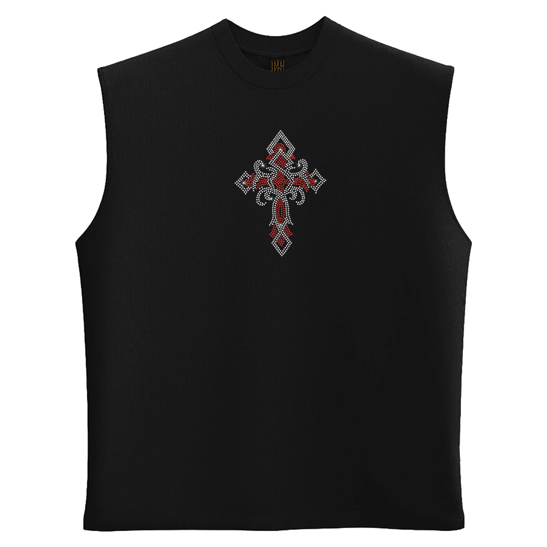 Diamond  Cross Gothic  Series Ön  Taş Baskılı (Unisex Sleeveless Atlet )