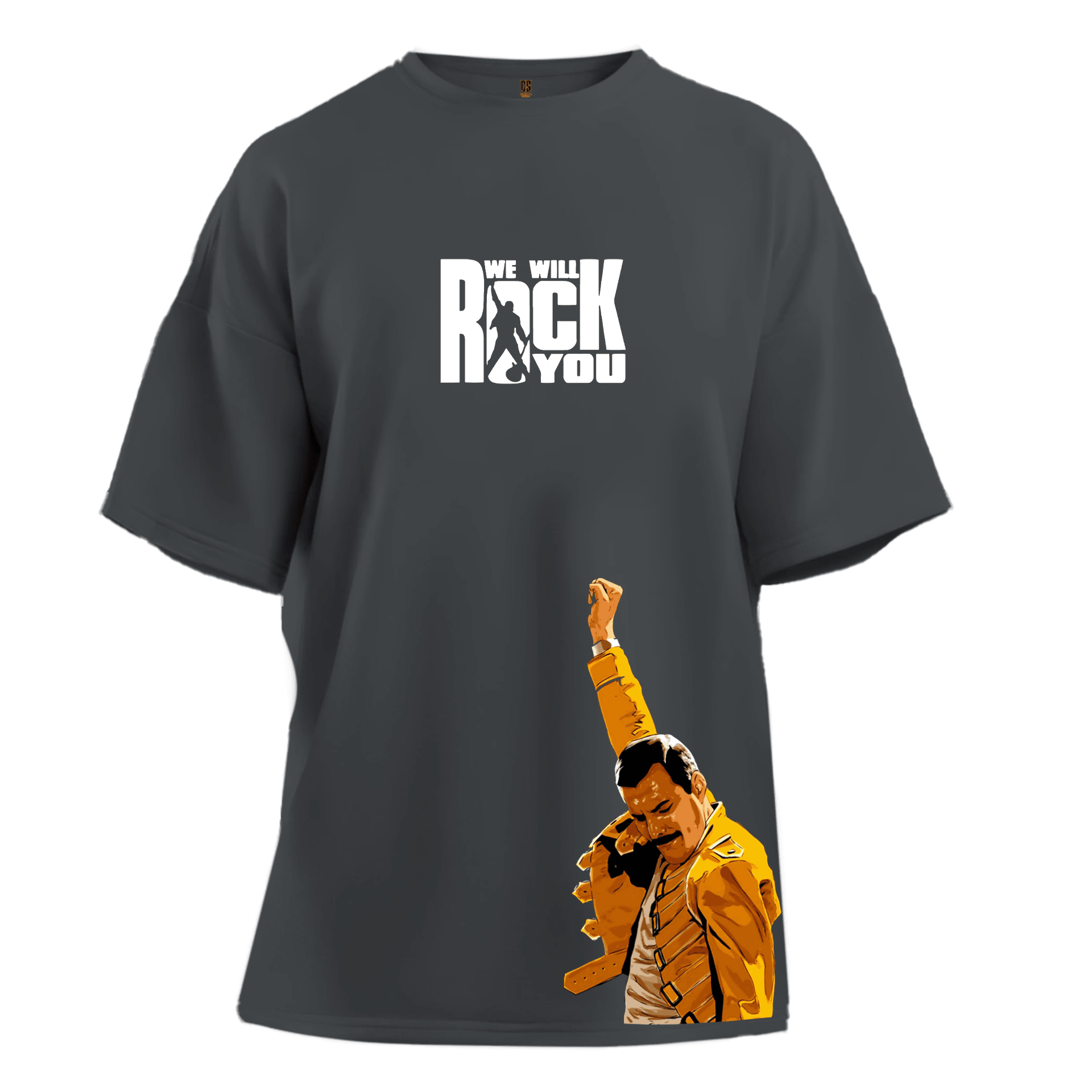 Queen We Will Rock You  Freddie Siluet Ön Baskılı (Unisex Tişört )